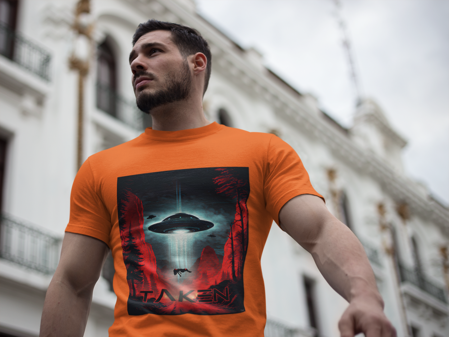 Taken, Unisex Heavy Cotton Tee, UFO inspired t-shirt, graphic design, art, png, t-shirts, tshirts, tee