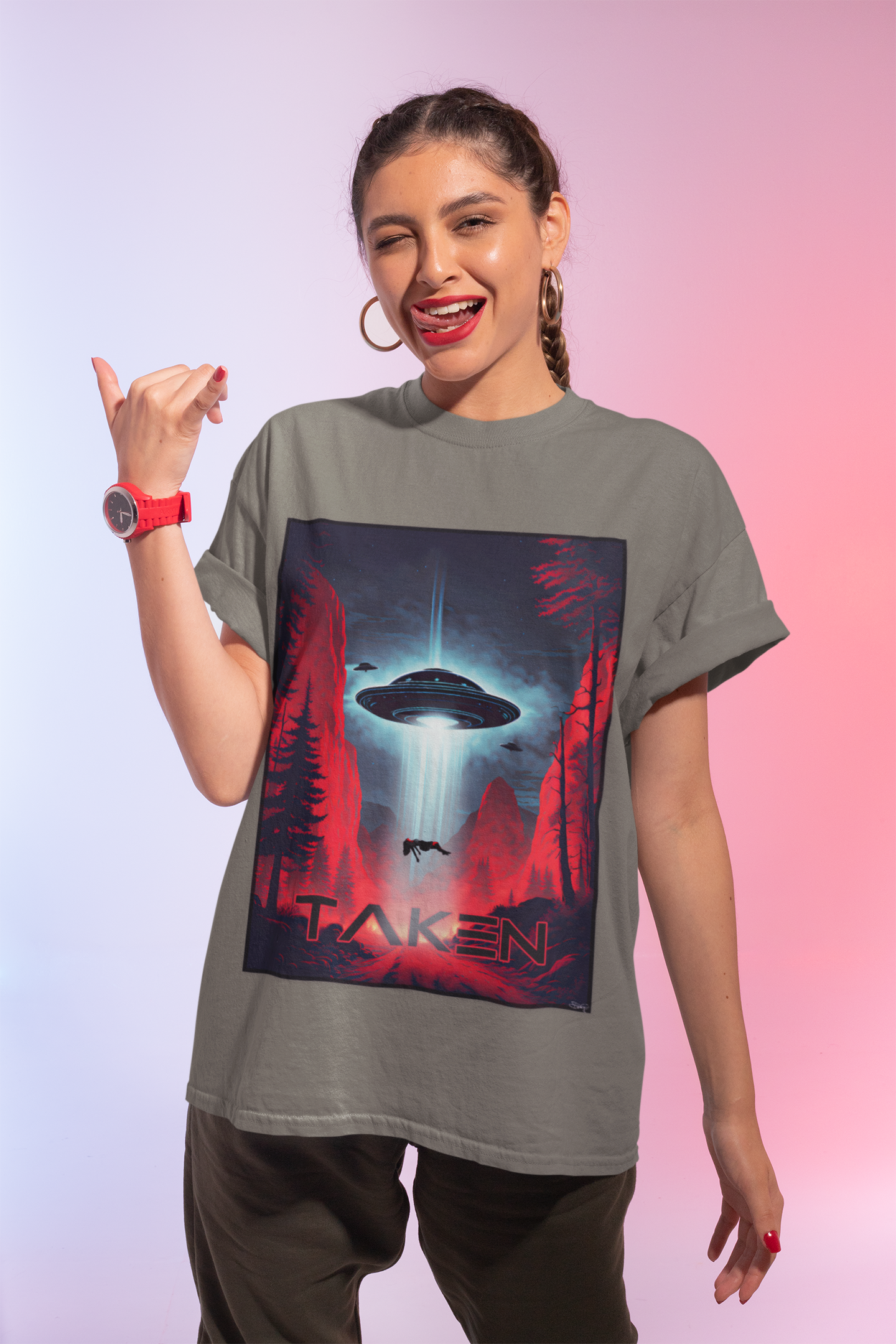 Taken, Unisex Heavy Cotton Tee, UFO inspired t-shirt, graphic design, art, png, t-shirts, tshirts, tee