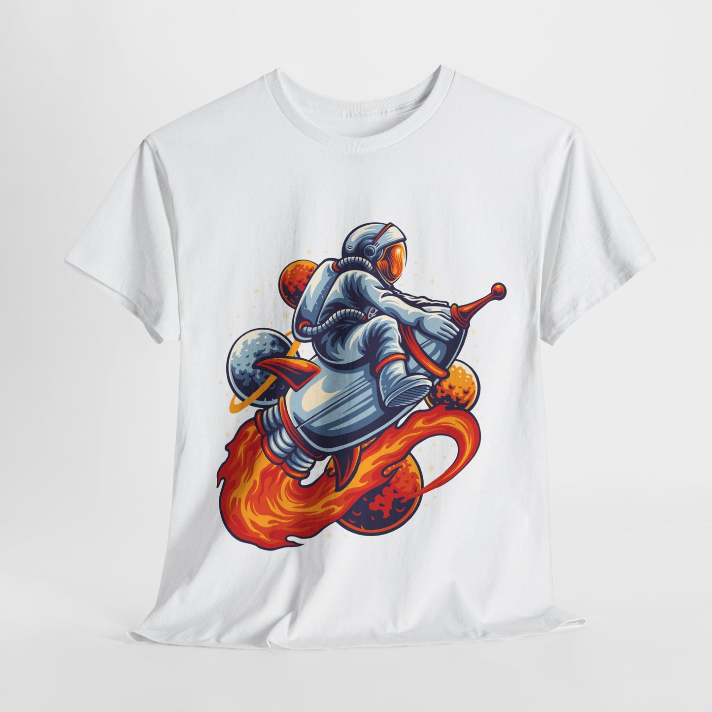 Retro Space Explorer Unisex Heavy Cotton Tee, graphic designed, tees, t-shirt, t-shirts, png