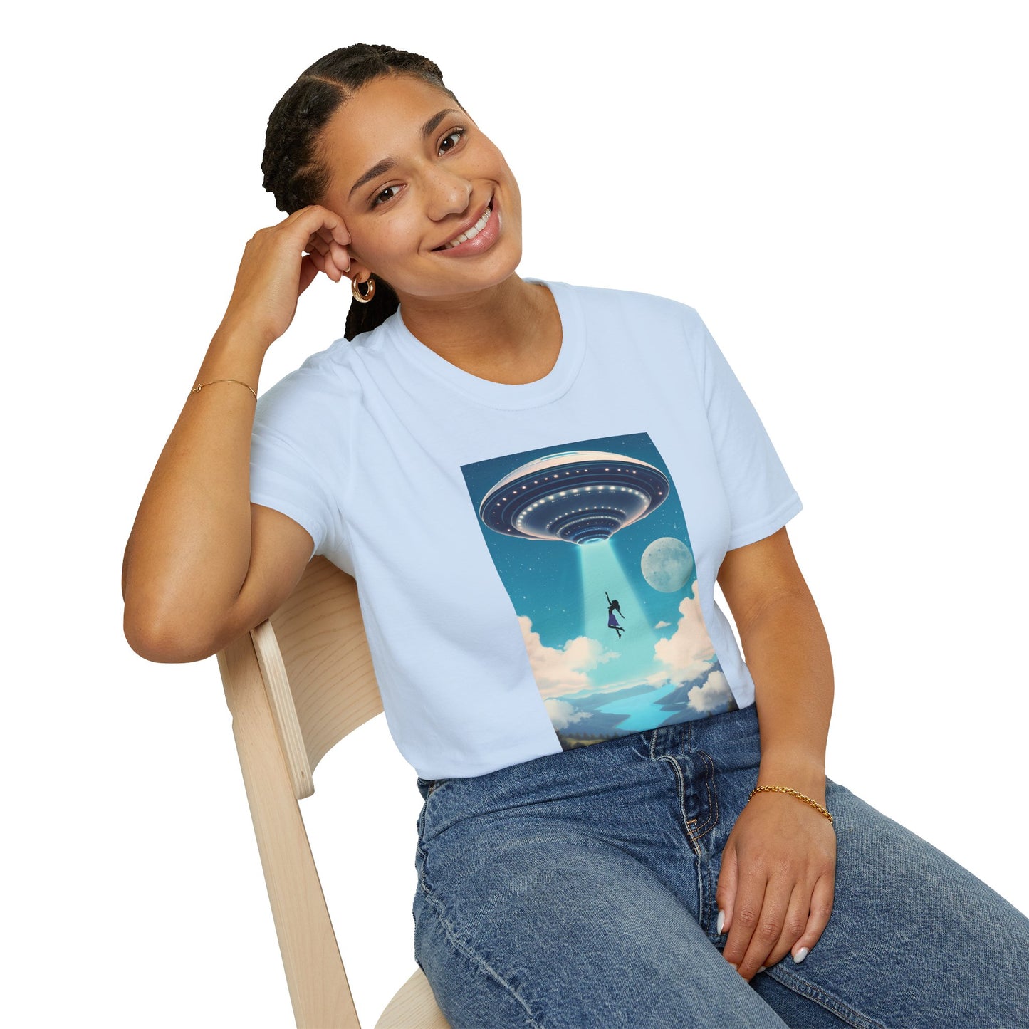 Cosmic Abduction Unisex T-Shirt | Space Alien Tee, UFO Graphic Shirt, Sci-Fi Fan Gift, Casual Style, Cool Vintage Look
