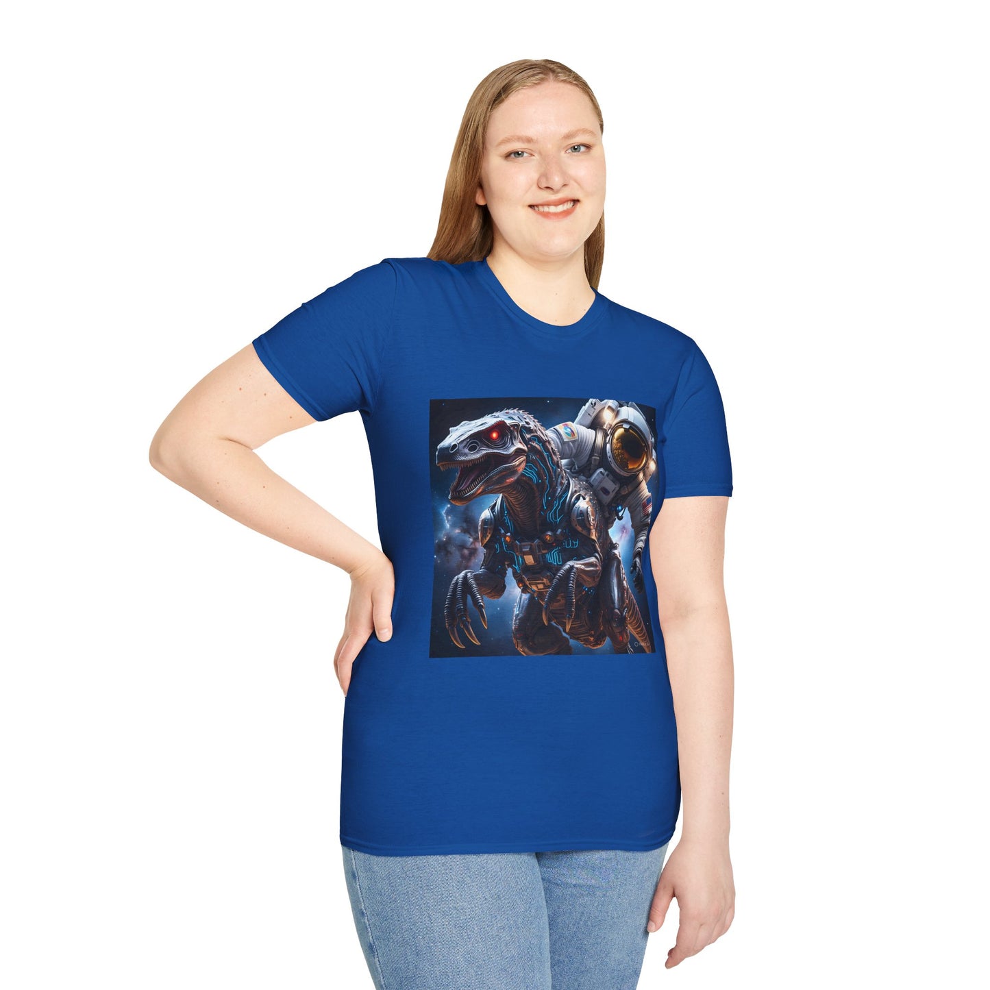 Space Dinosaur Unisex Softstyle T-Shirt, Fun Gift for Kids, Science Fiction Tee, Unique Graphic Shirt, Cool Outfit for Parties, t-shirt, tshirt, png