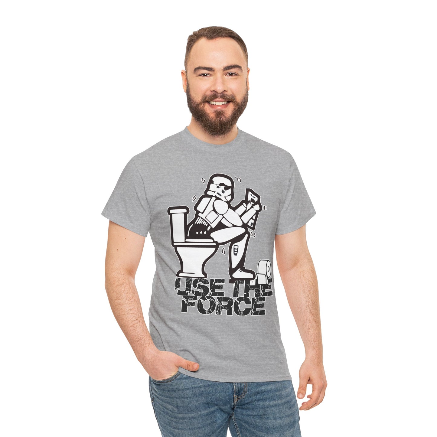 Use The Force, Unisex Heavy Cotton Tee, Star Wars, funny, restroom jokes, graphic design, png