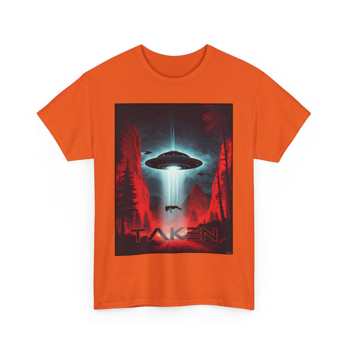 Taken, Unisex Heavy Cotton Tee, UFO inspired t-shirt, graphic design, art, png, t-shirts, tshirts, tee