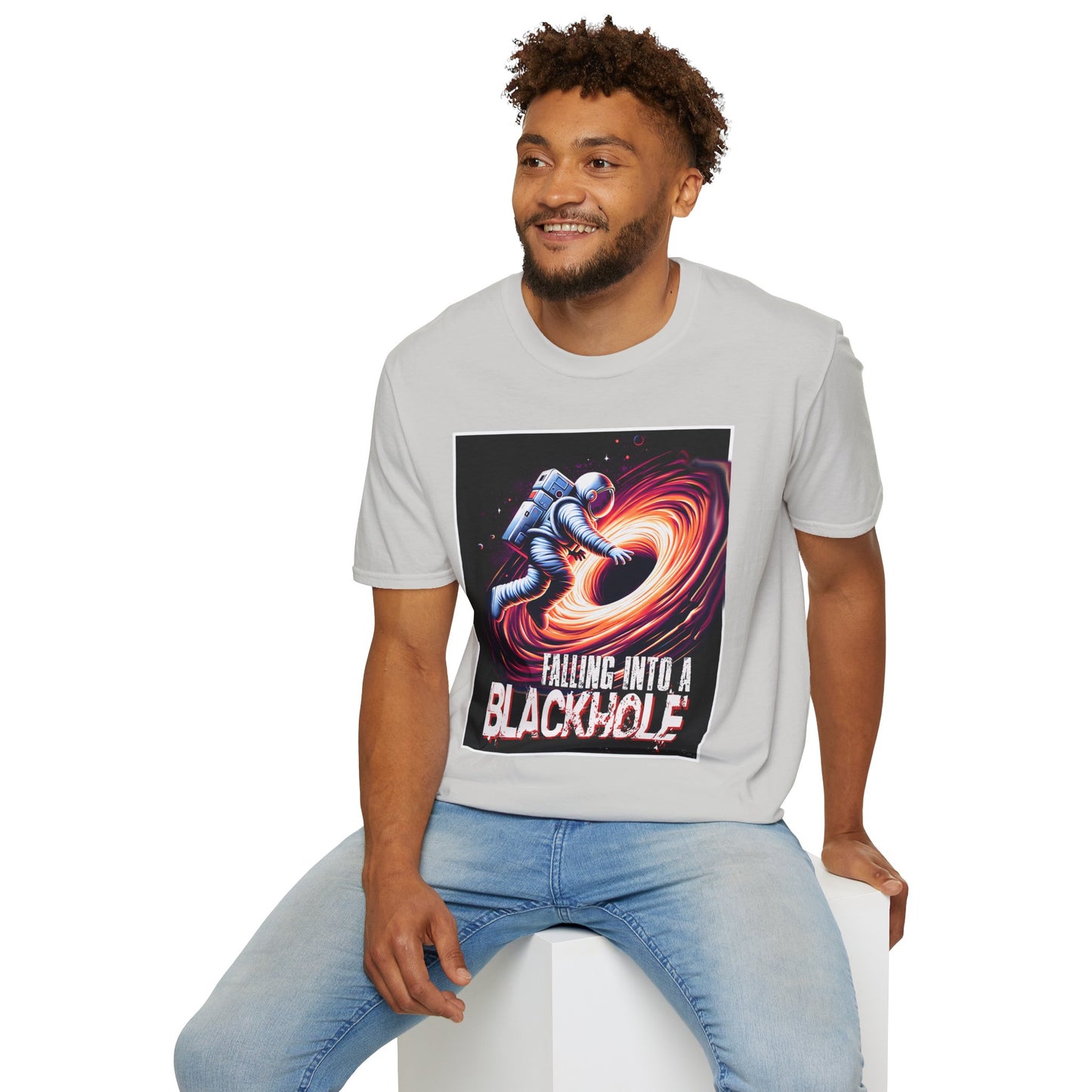 Falling Into a Blackhole Unisex Softstyle, T-Shirt, Space Lover Gift, Sci-Fi Tee, Astronomy Shirt, Creative Graphic T-Shirt, Gift Astronaut