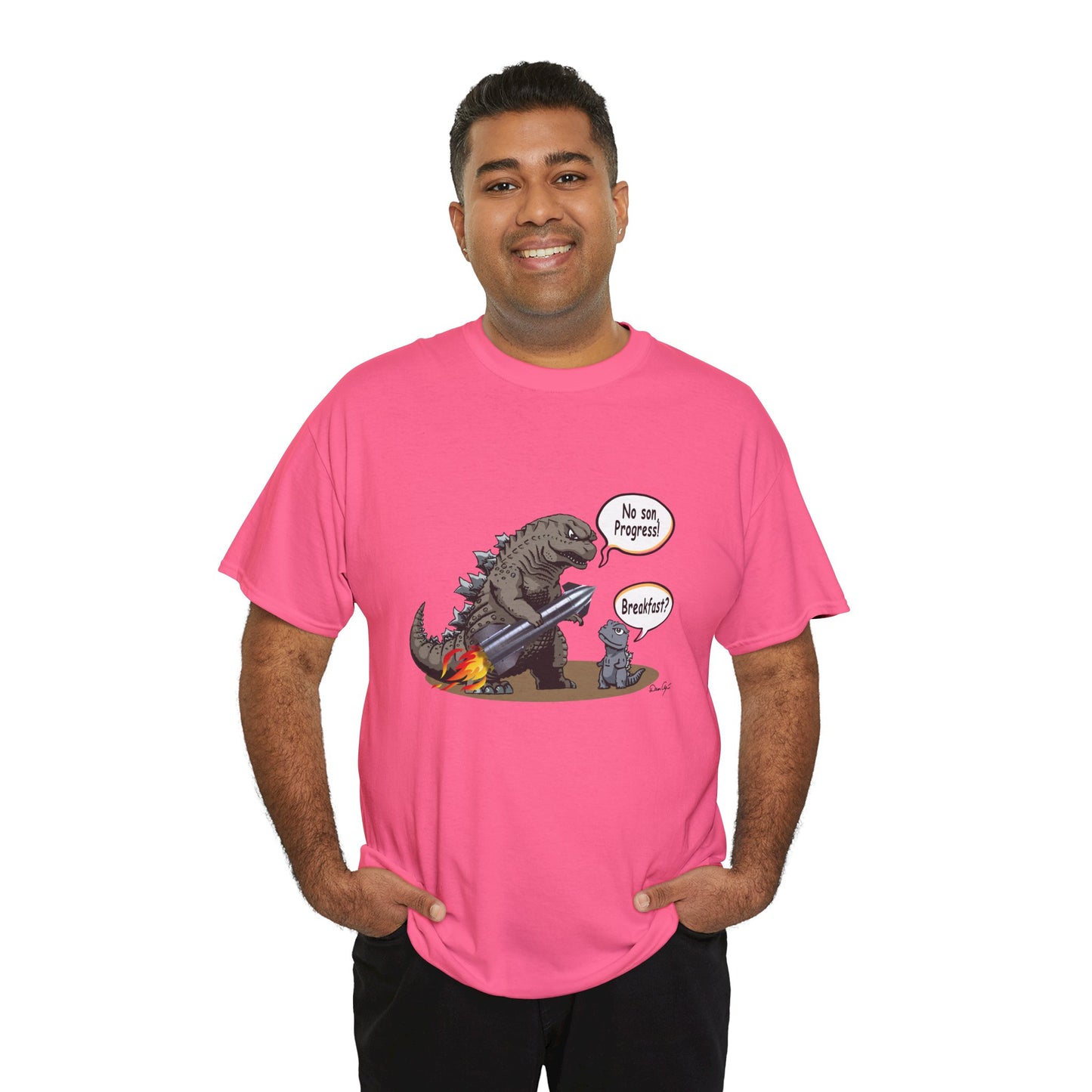Godzilla, Son and SpaceX, Unisex Heavy Cotton Tee, print design, t-shirt, t-shirts, t-shirts, png, funny, cartoons, tee