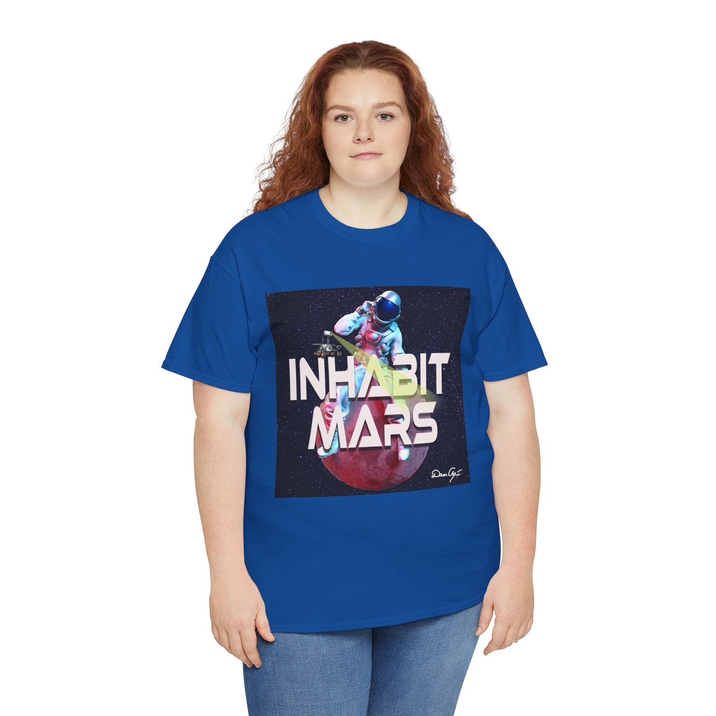 Inhabit Mars, Unisex Heavy Cotton Tee, Space, SpaceX, Universe, UFO, multiverse, graphic design, png, graphic design, t-shirts, tee