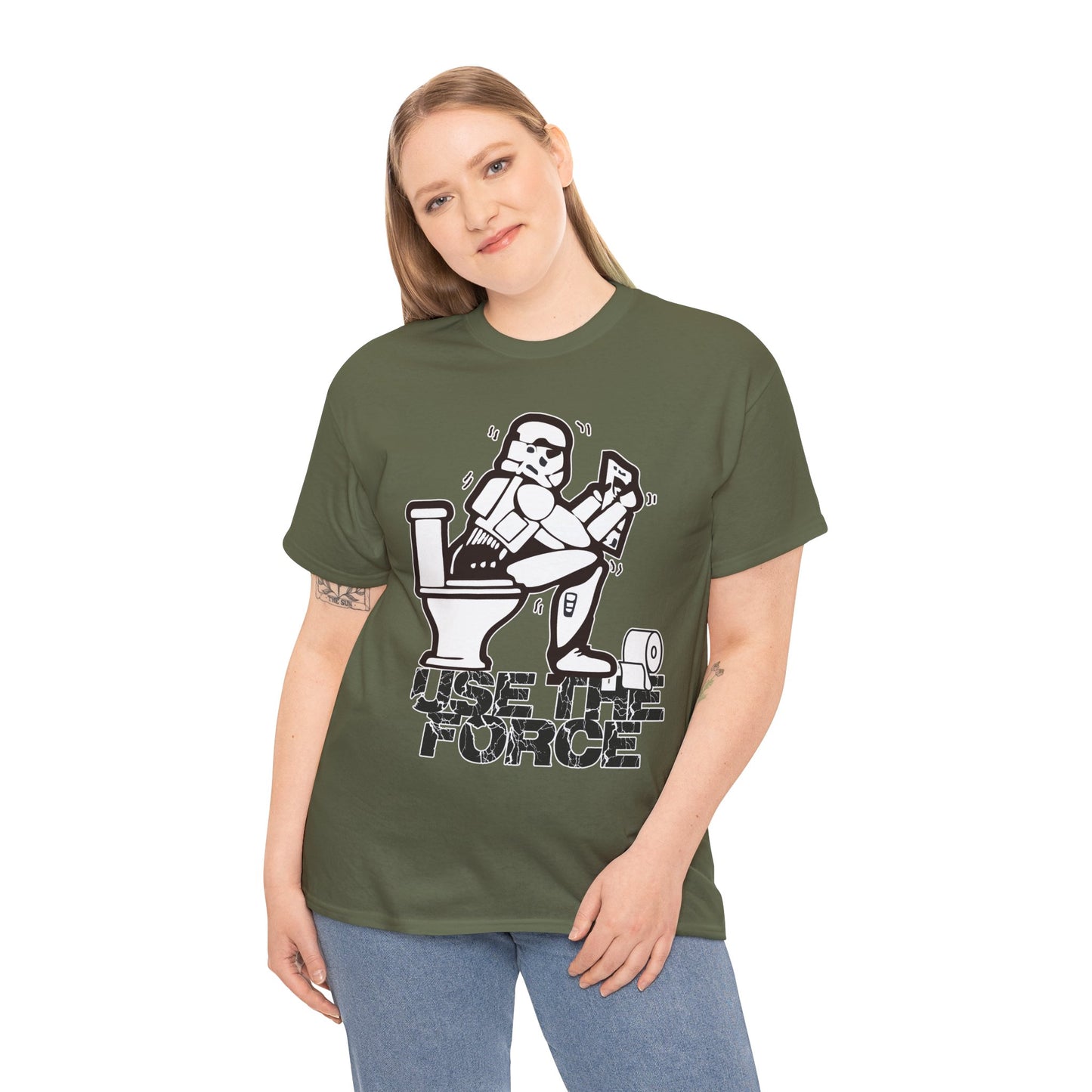 Use The Force, Unisex Heavy Cotton Tee, Star Wars, funny, restroom jokes, graphic design, png