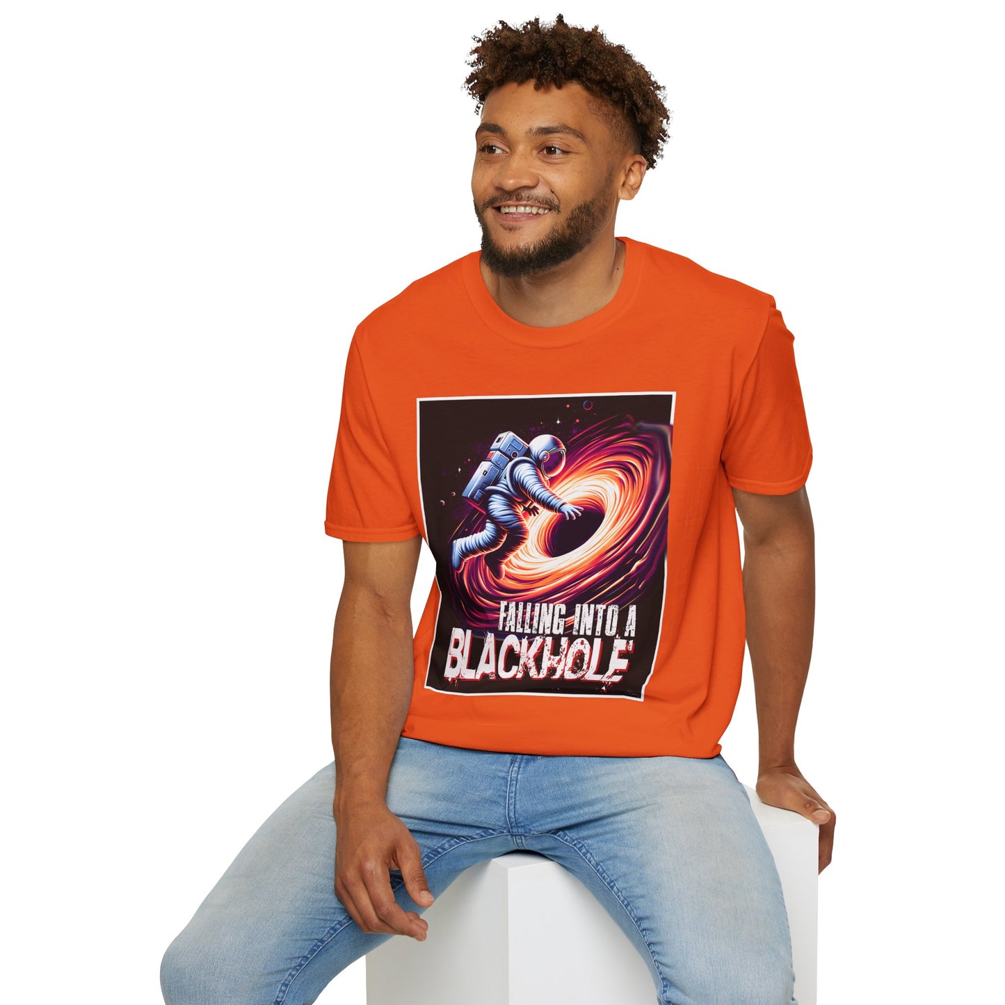 Falling Into a Blackhole Unisex Softstyle, T-Shirt, Space Lover Gift, Sci-Fi Tee, Astronomy Shirt, Creative Graphic T-Shirt, Gift Astronaut