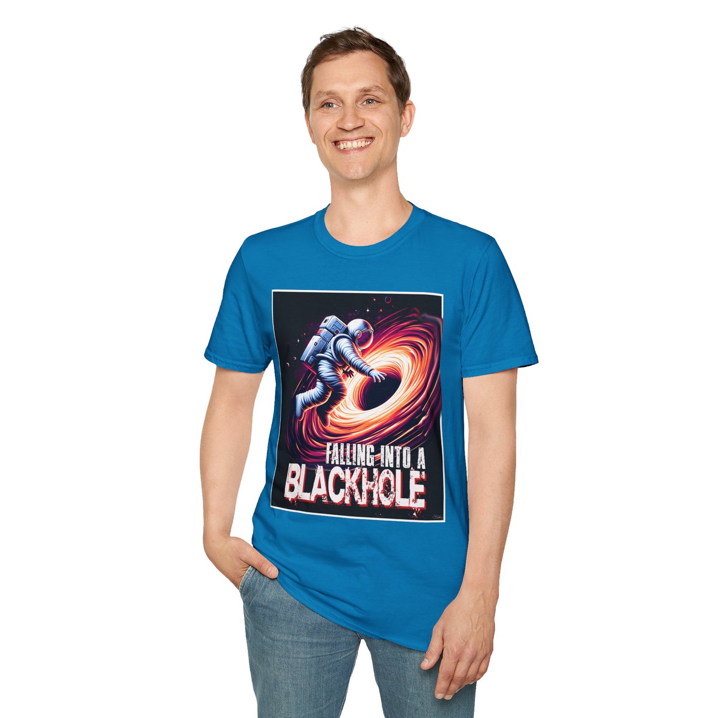 Falling Into a Blackhole Unisex Softstyle, T-Shirt, Space Lover Gift, Sci-Fi Tee, Astronomy Shirt, Creative Graphic T-Shirt, Gift Astronaut