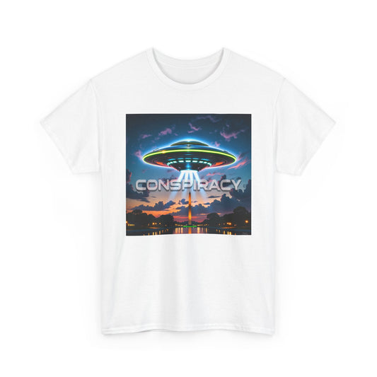 Retro Neon Alien UFO T-Shirt — "Conspiracy at DC" Graphic Tee