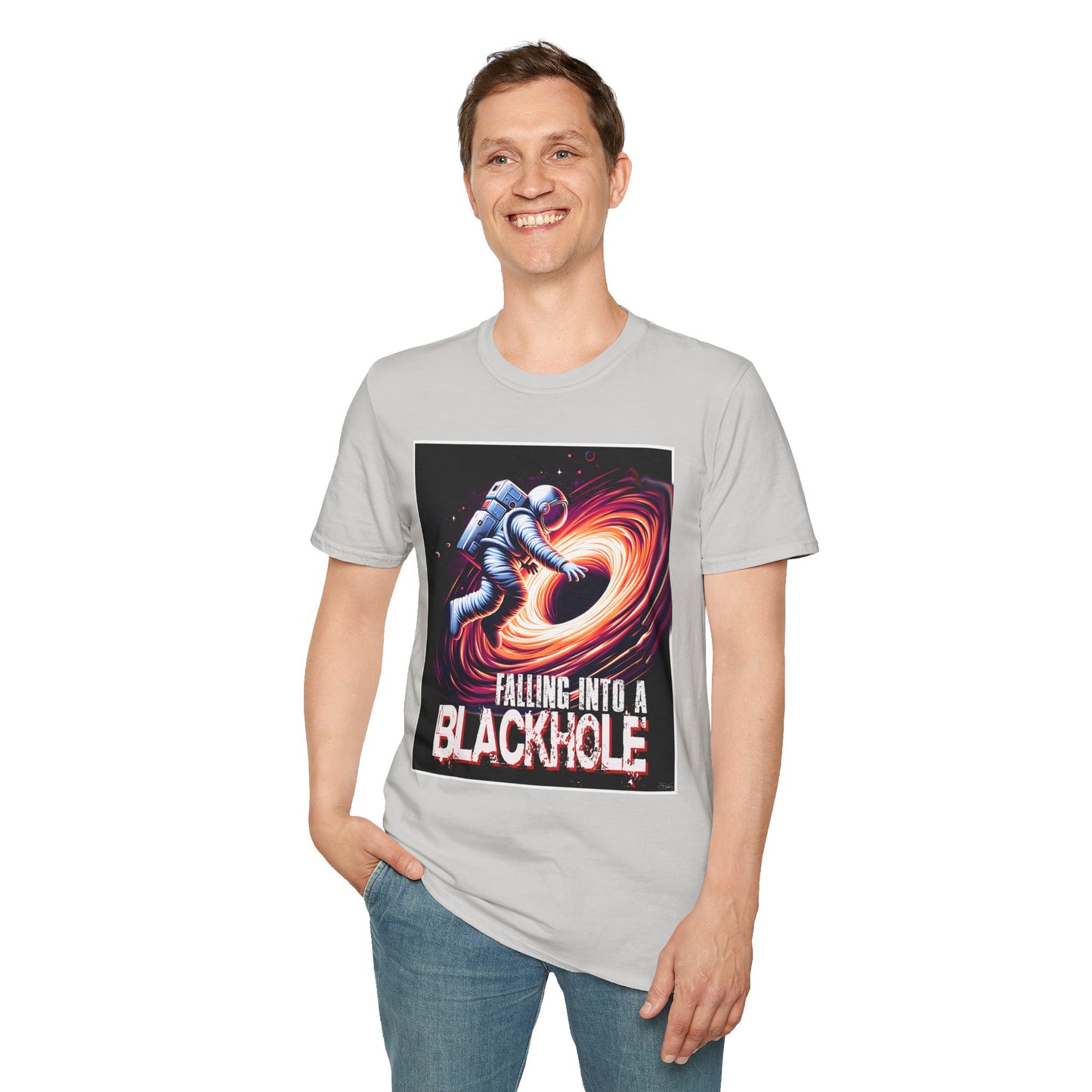 Falling Into a Blackhole Unisex Softstyle, T-Shirt, Space Lover Gift, Sci-Fi Tee, Astronomy Shirt, Creative Graphic T-Shirt, Gift Astronaut