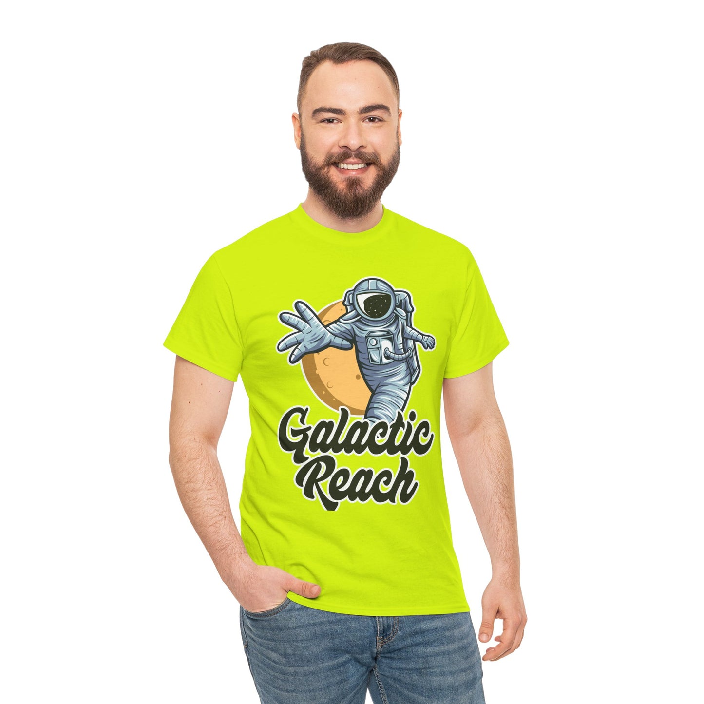 Galactic Reach, Astronaut, Unisex Heavy Cotton Tee, Express Delivery available, graphic design, png