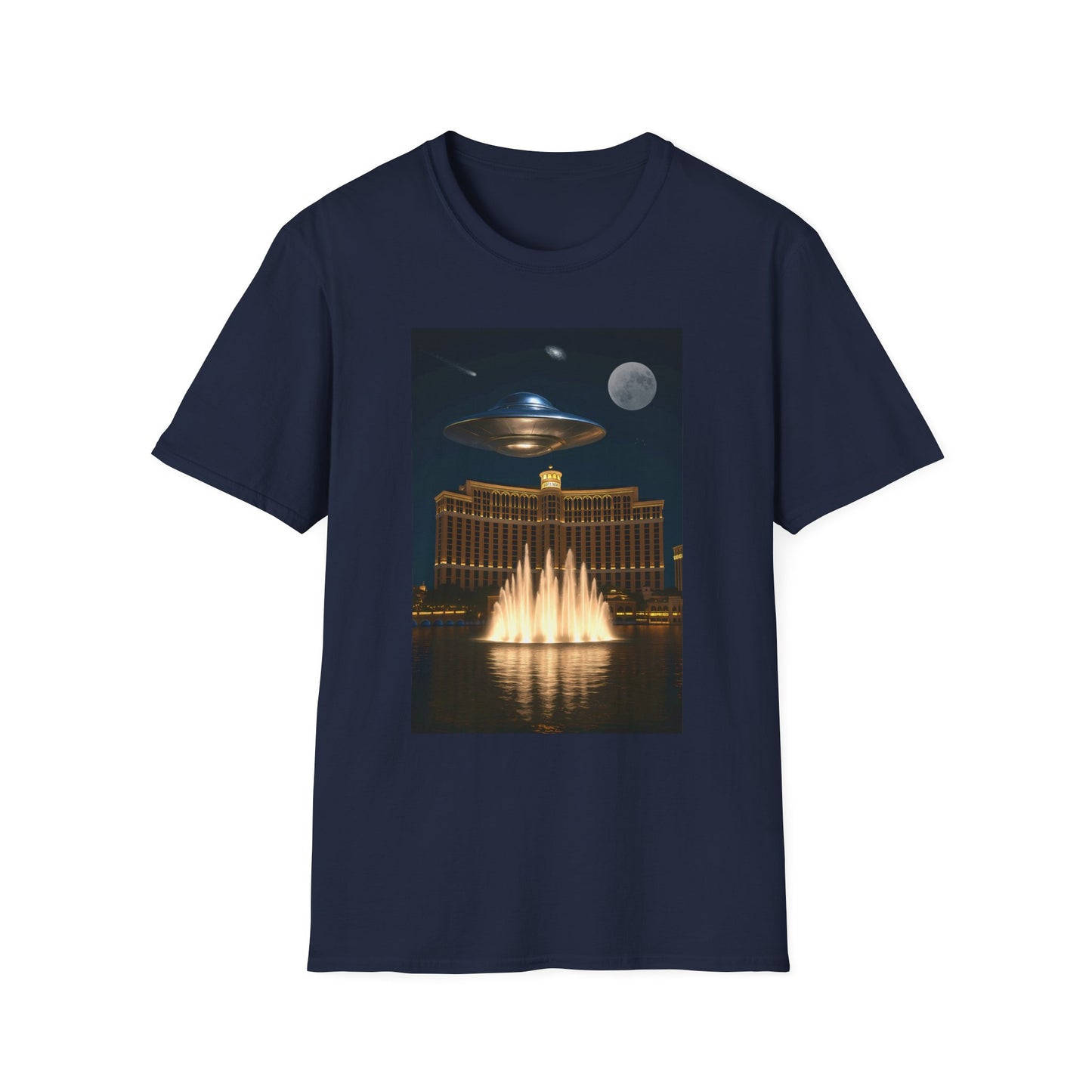 Cosmic Vibes Unisex T-Shirt - UFO & Moon Design, Relaxed Fit Tee for Space Lovers, Gift for Sci-Fi Fans, Casual Wear, Everyday Essentials, t-shirt, tshirt, png
