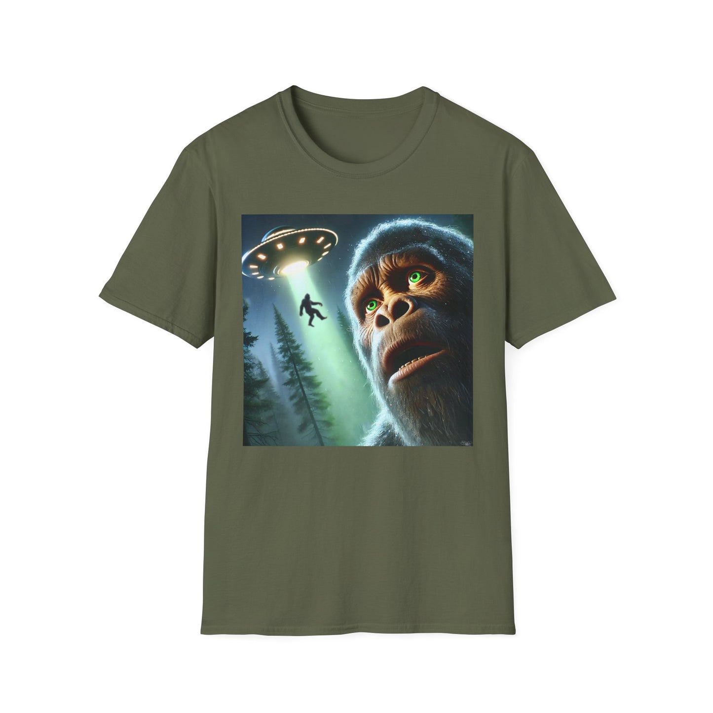 Bigfoot UFO Unisex T-Shirt, Funny Graphic Tee, Gift for Alien Lovers, Unique Summer Shirt, Casual Everyday Wear, t-shirt, tshirts, party