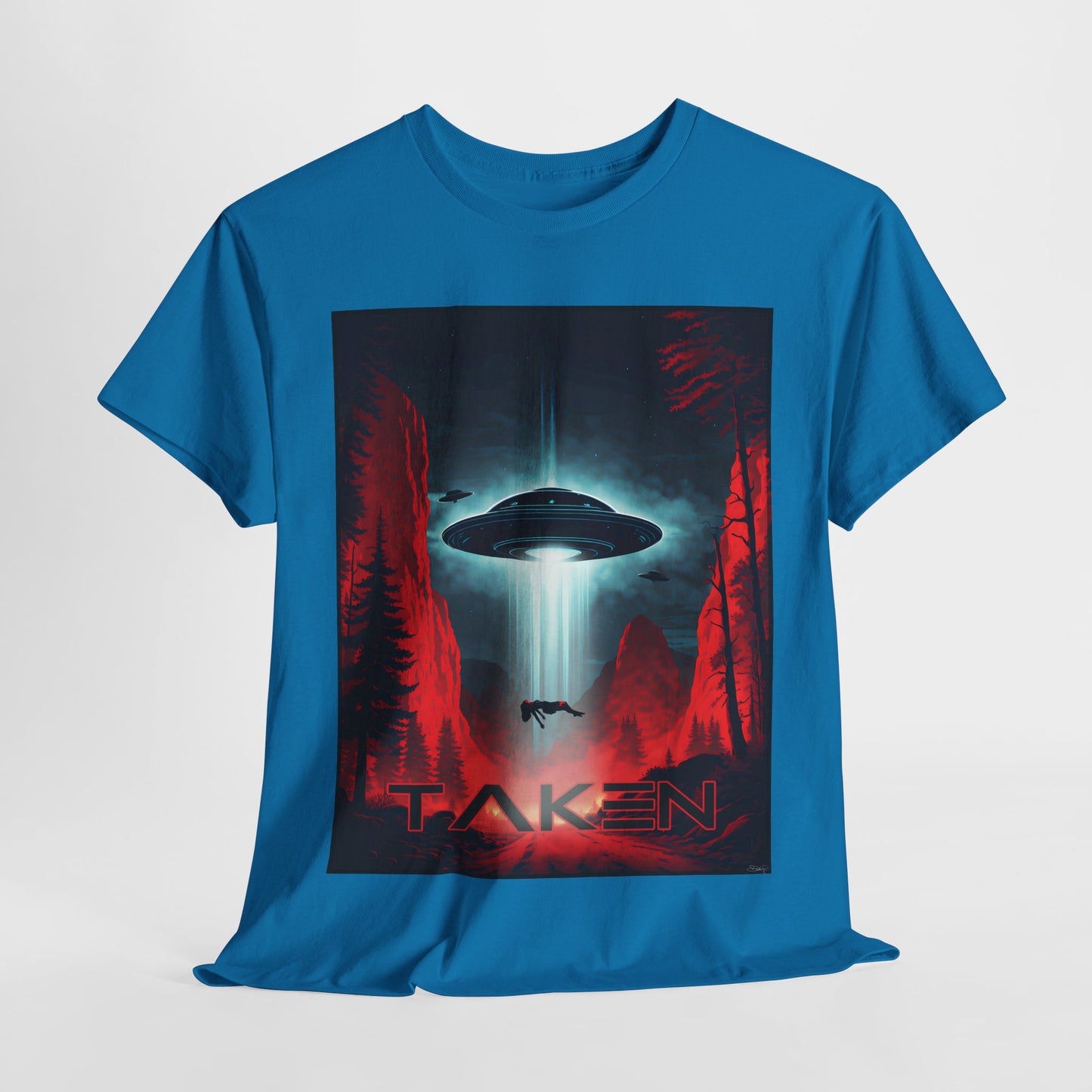 Taken, Unisex Heavy Cotton Tee, UFO inspired t-shirt, graphic design, art, png, t-shirts, tshirts, tee