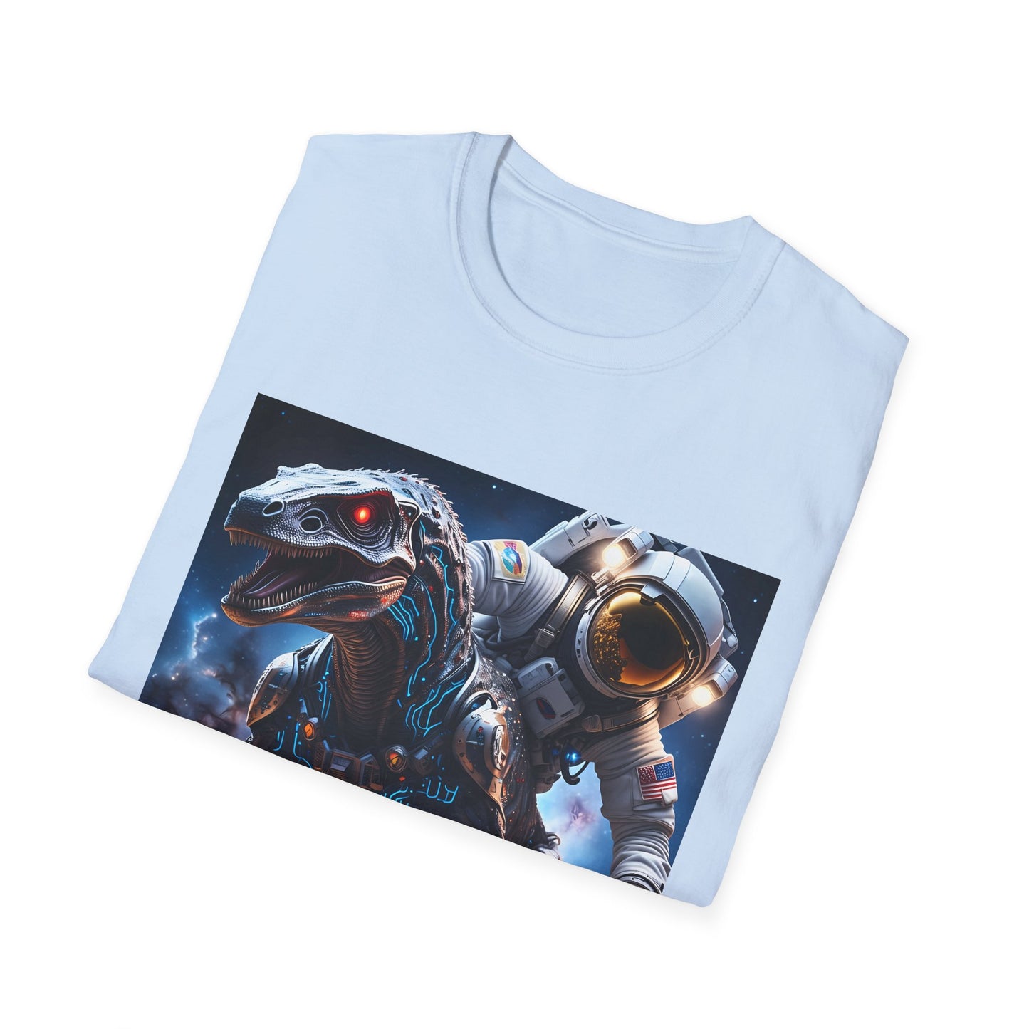 Space Dinosaur Unisex Softstyle T-Shirt, Fun Gift for Kids, Science Fiction Tee, Unique Graphic Shirt, Cool Outfit for Parties, t-shirt, tshirt, png