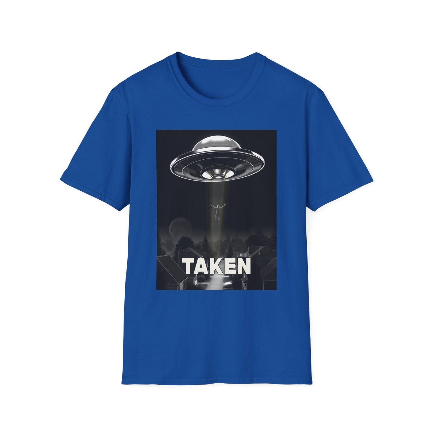 Taken 3, Alien Theme Unisex Softstyle T-Shirt, Fun Graphic Tee for UFO Lovers, Great for Casual Wear, Gifts for Sci-Fi Fans, Cool Shirt