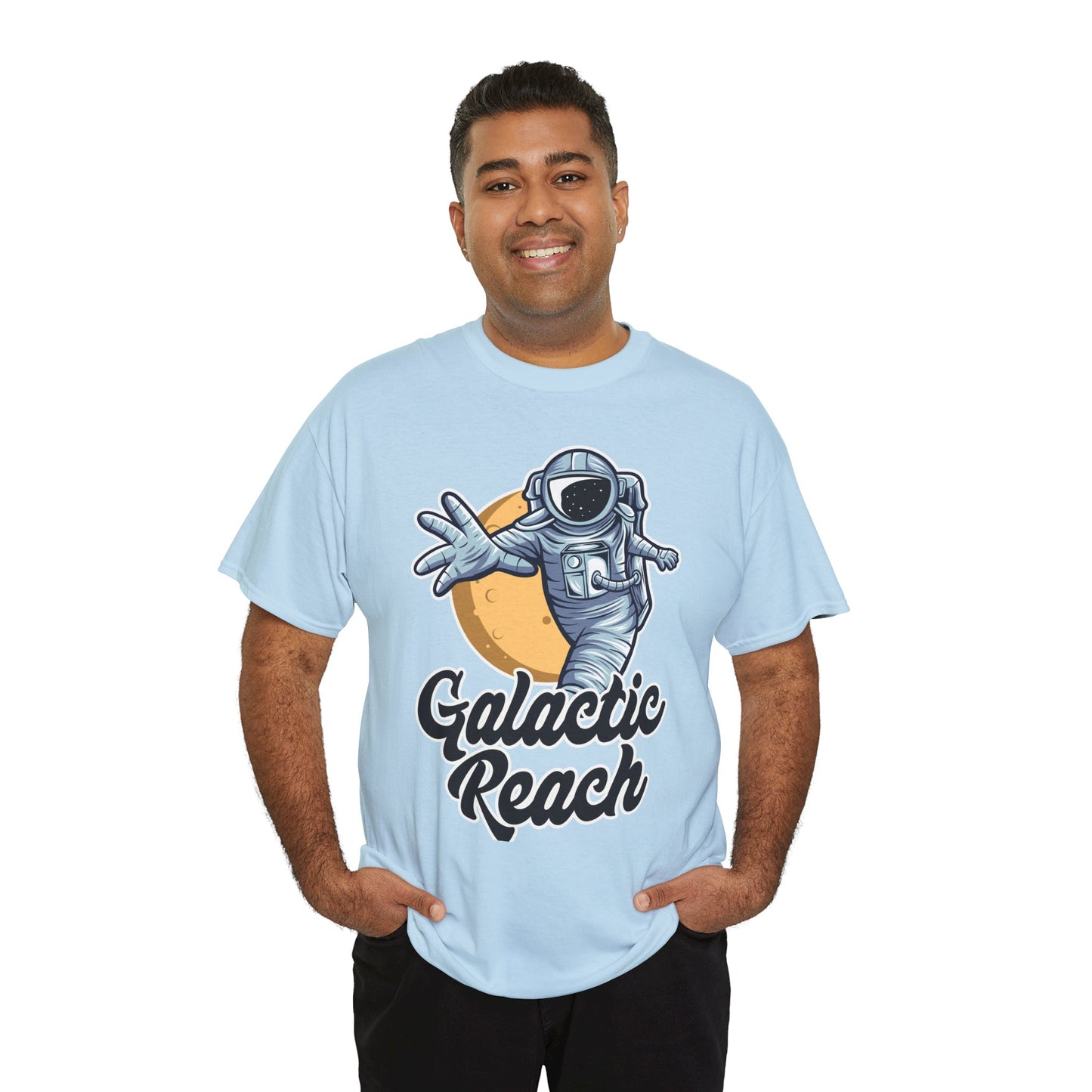 Galactic Reach, Astronaut, Unisex Heavy Cotton Tee, Express Delivery available, graphic design, png