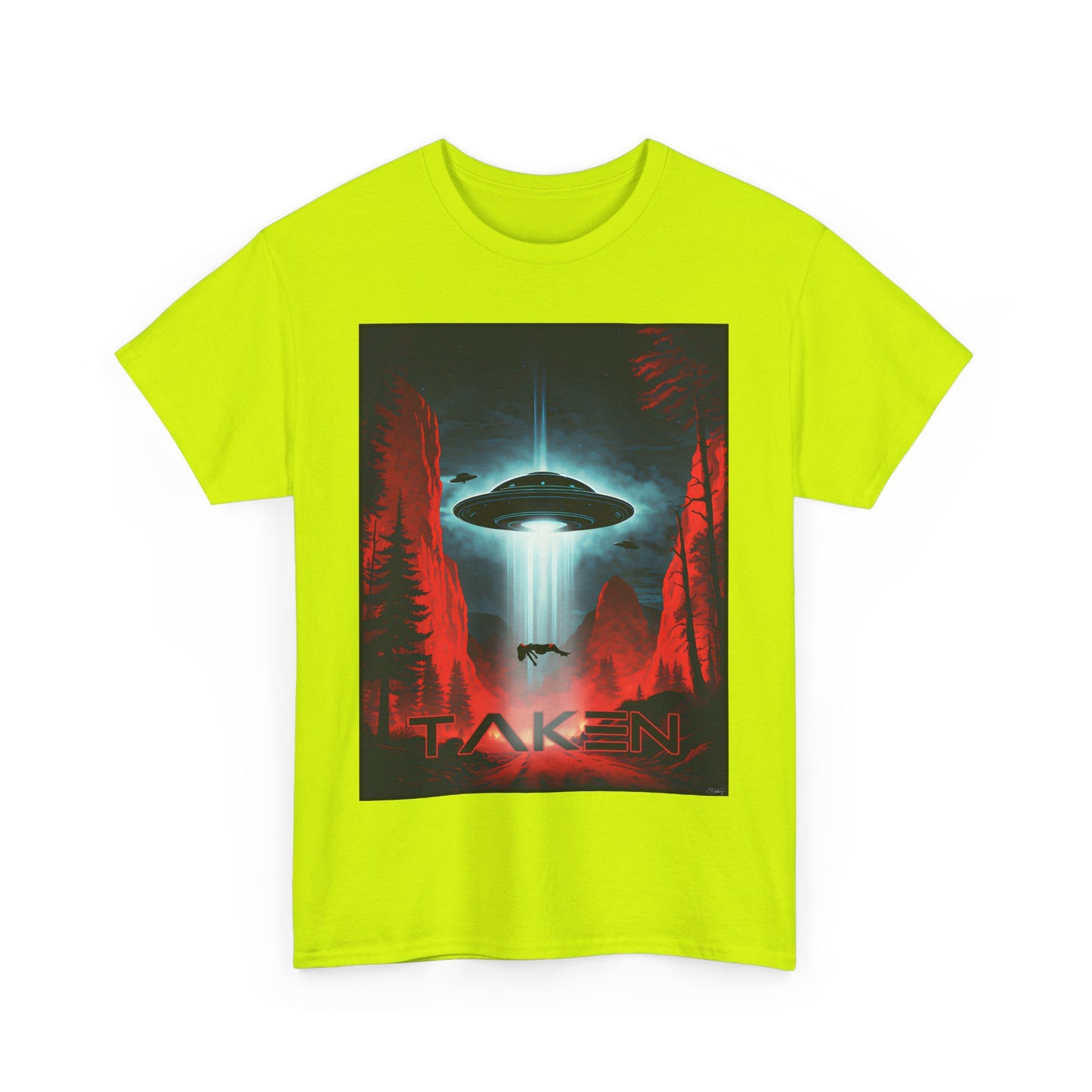 Taken, Unisex Heavy Cotton Tee, UFO inspired t-shirt, graphic design, art, png, t-shirts, tshirts, tee