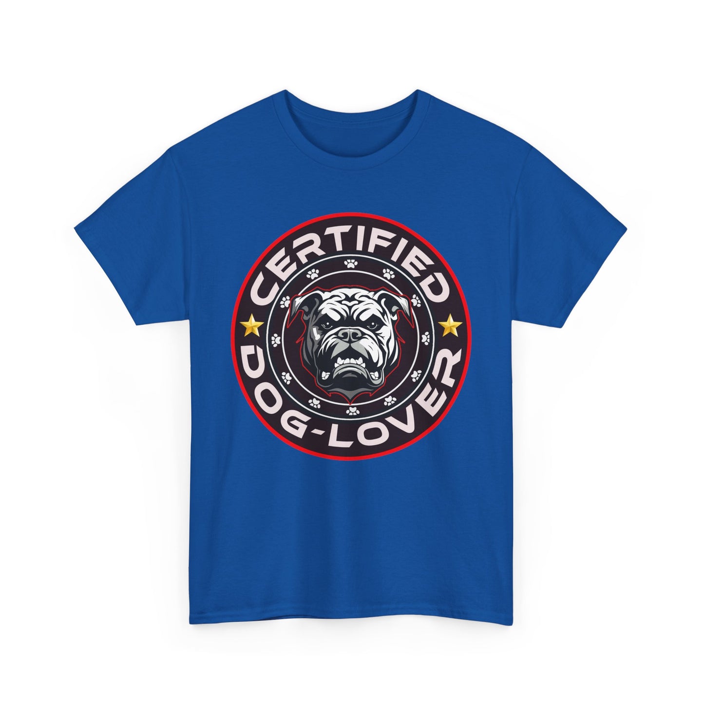 Certified Dog Lover Unisex Tee - Bulldog Print Design, GraphicTees, t-shirt, tshirt, png