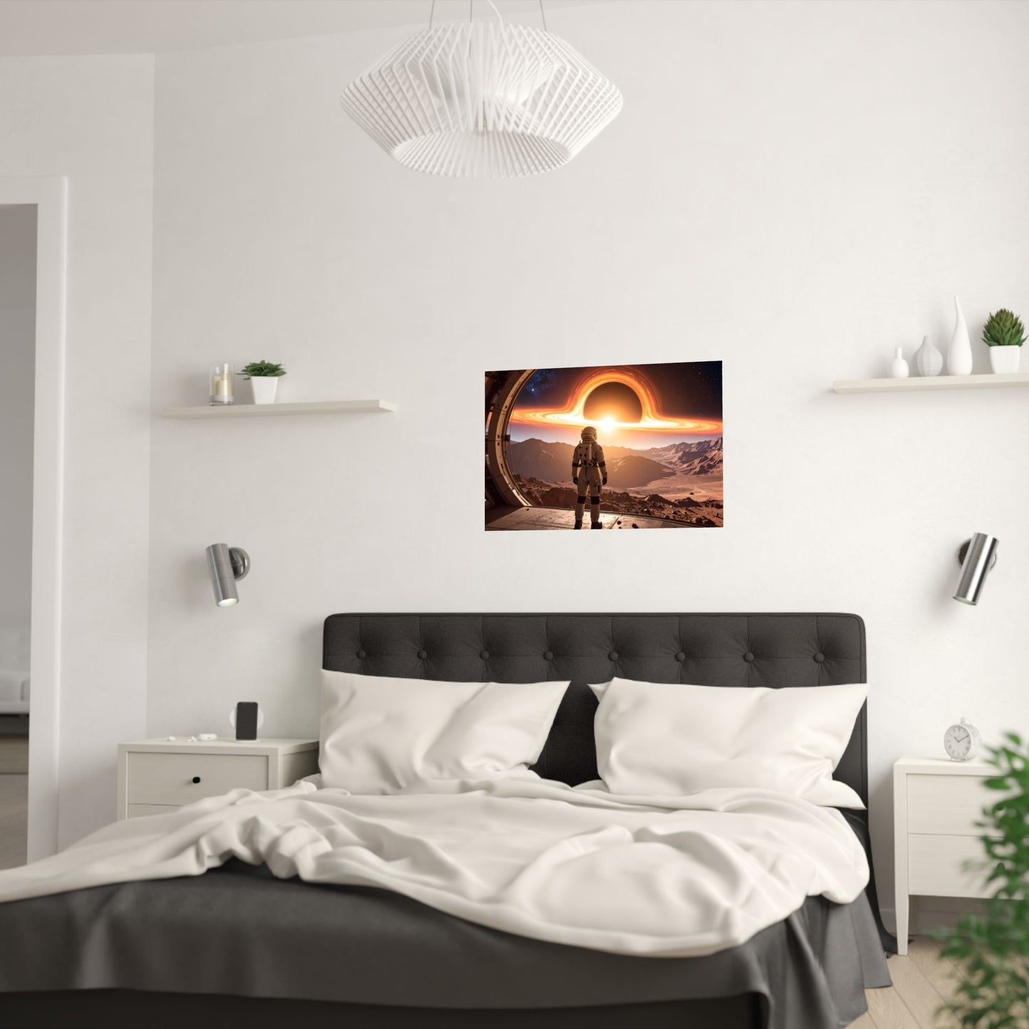 Astronaut Satin Blackhole Poster, Space Wall Art Decor, Sci-Fi Room Decoration, Galaxy Artwork, Gift for Space Lovers, t-shirts, tshirts, tees