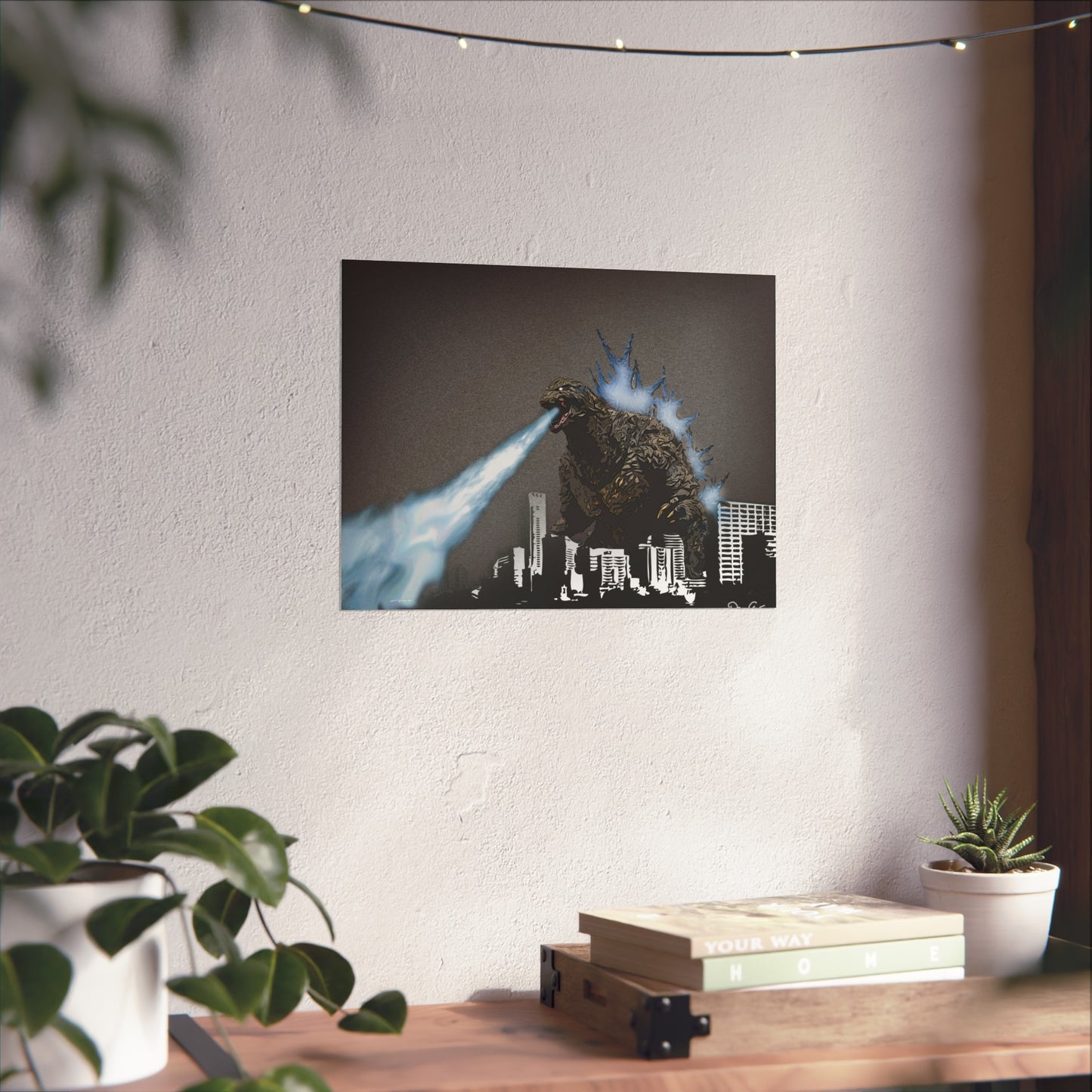 Godzilla Minus One, Fine Art Posters, Godzilla movie rendition, monsters, movies, posters, canvas, fine art, graphic design, png, CanvasPrints