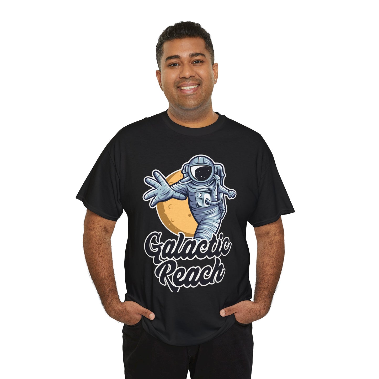 Galactic Reach, Astronaut, Unisex Heavy Cotton Tee, Express Delivery available, graphic design, png