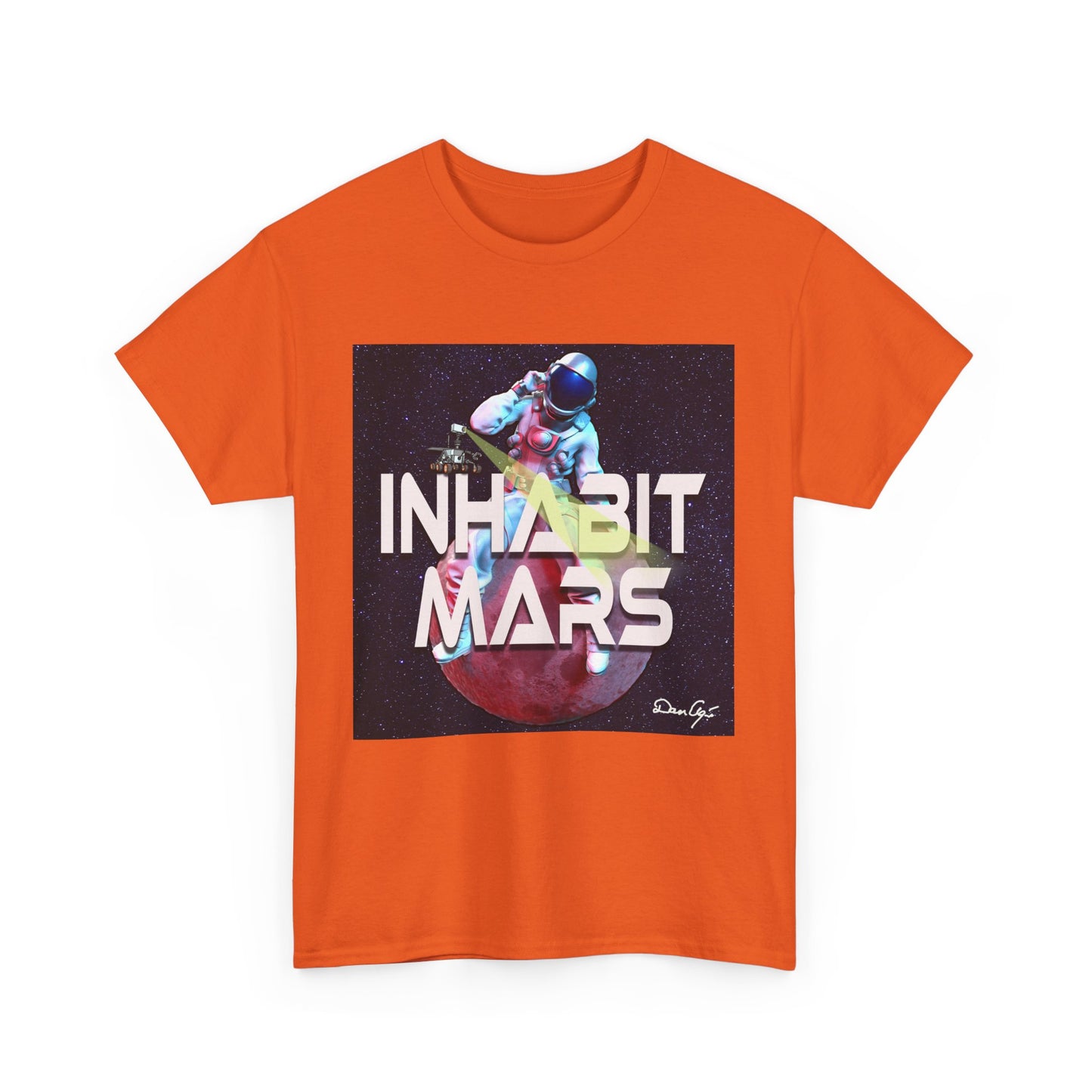 Inhabit Mars, Unisex Heavy Cotton Tee, Space, SpaceX, Universe, UFO, multiverse, graphic design, png, graphic design, t-shirts, tee