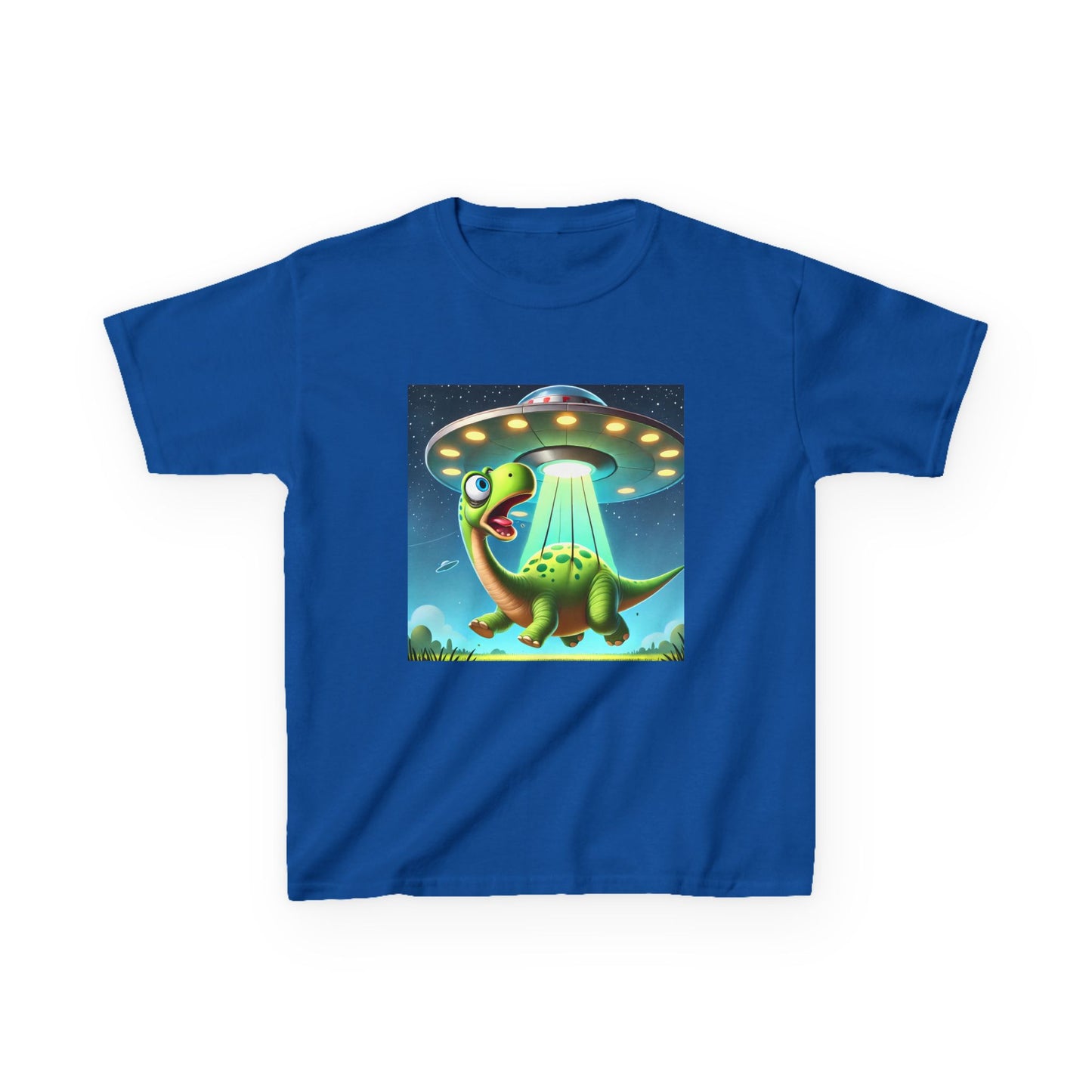 Dinosaur UFO Kids Tee, Fun Graphic Shirt for Boys and Girls, Perfect for Birthdays, Parties, Casual Wear, Gifts, tshirt, t-shirt