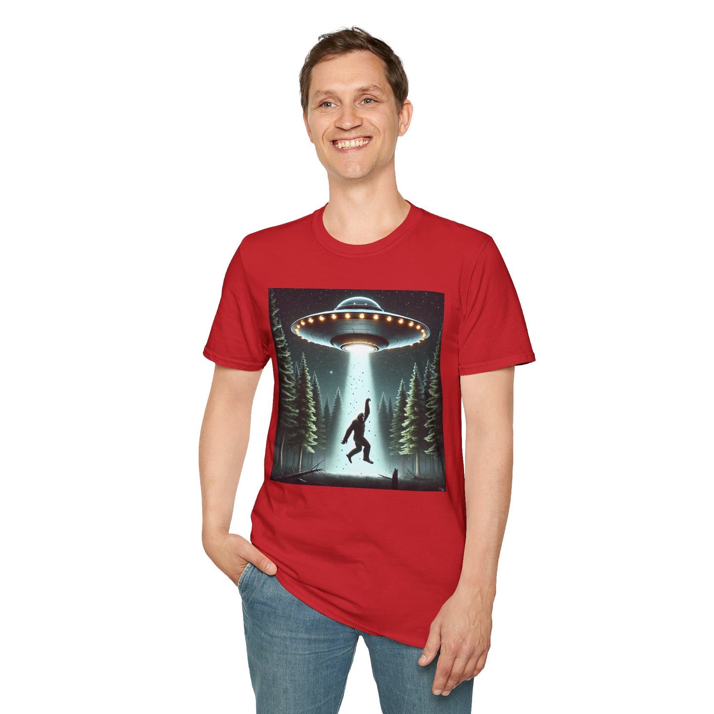 Funny UFO Abduction Unisex T-Shirt, Alien Theme Tee, Gift for Sci-Fi Lovers, Cool Graphic Shirt, Quirky Apparel, Unique Vintage Style
