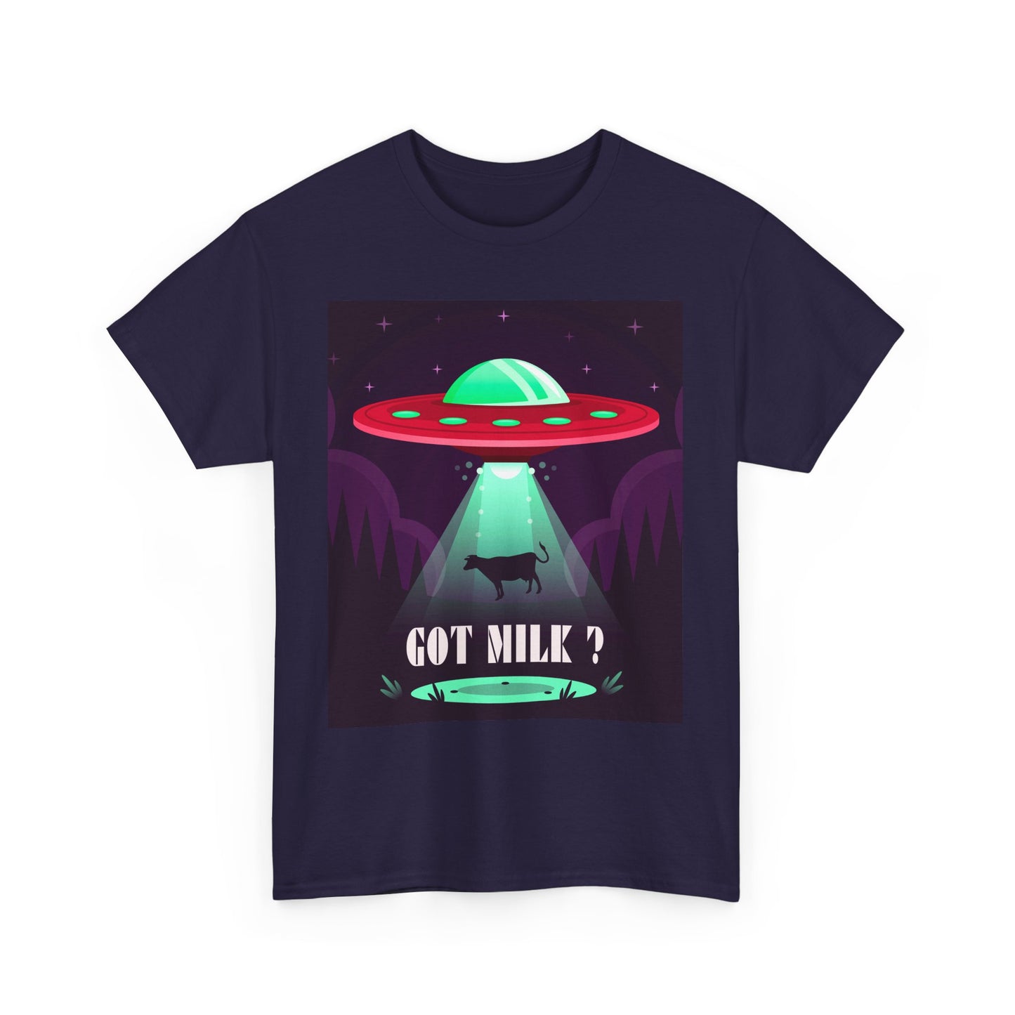 Got Milk? Unisex Heavy Cotton Tee, UFO abduction, comedy, funny, t-shirt, t-shirt, graphic design, tee, png
