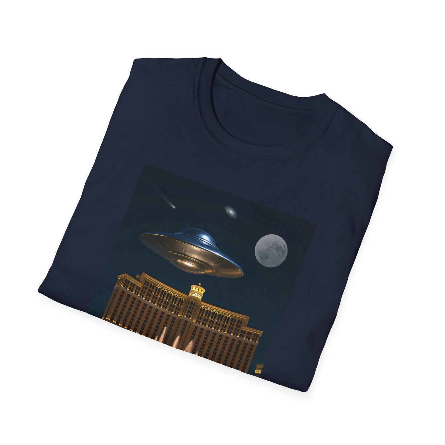 Cosmic Vibes Unisex T-Shirt - UFO & Moon Design, Relaxed Fit Tee for Space Lovers, Gift for Sci-Fi Fans, Casual Wear, Everyday Essentials, t-shirt, tshirt, png