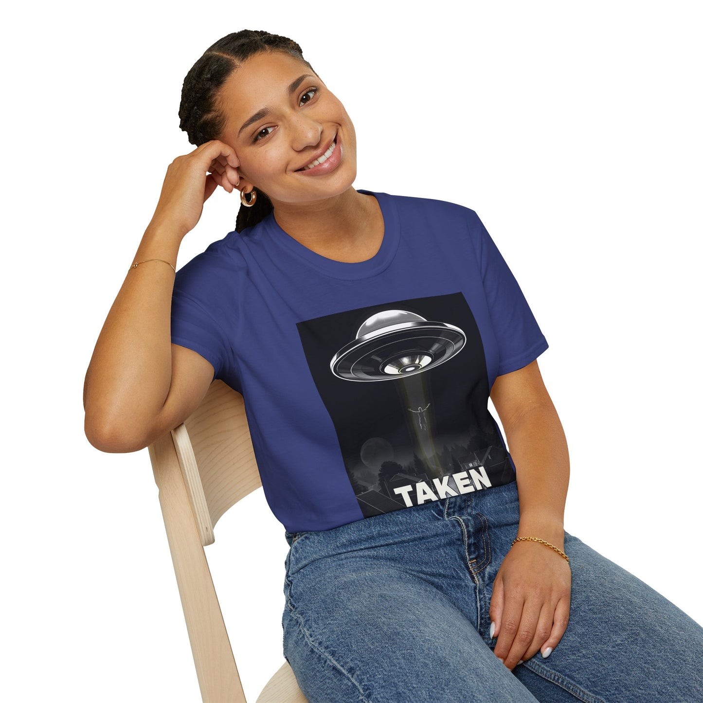 Taken 3, Alien Theme Unisex Softstyle T-Shirt, Fun Graphic Tee for UFO Lovers, Great for Casual Wear, Gifts for Sci-Fi Fans, Cool Shirt