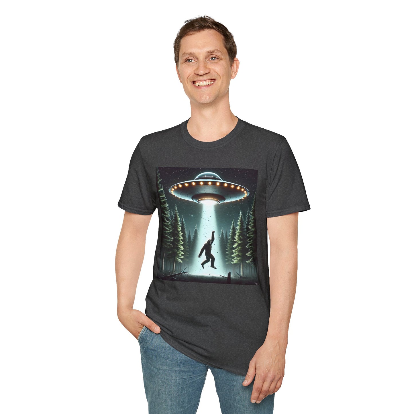 Funny UFO Abduction Unisex T-Shirt, Alien Theme Tee, Gift for Sci-Fi Lovers, Cool Graphic Shirt, Quirky Apparel, Unique Vintage Style