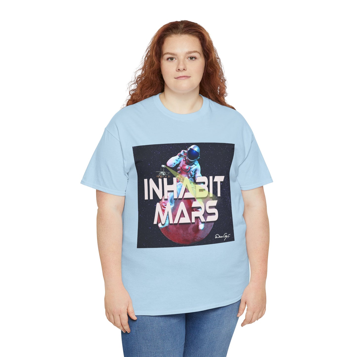 Inhabit Mars, Unisex Heavy Cotton Tee, Space, SpaceX, Universe, UFO, multiverse, graphic design, png, graphic design, t-shirts, tee