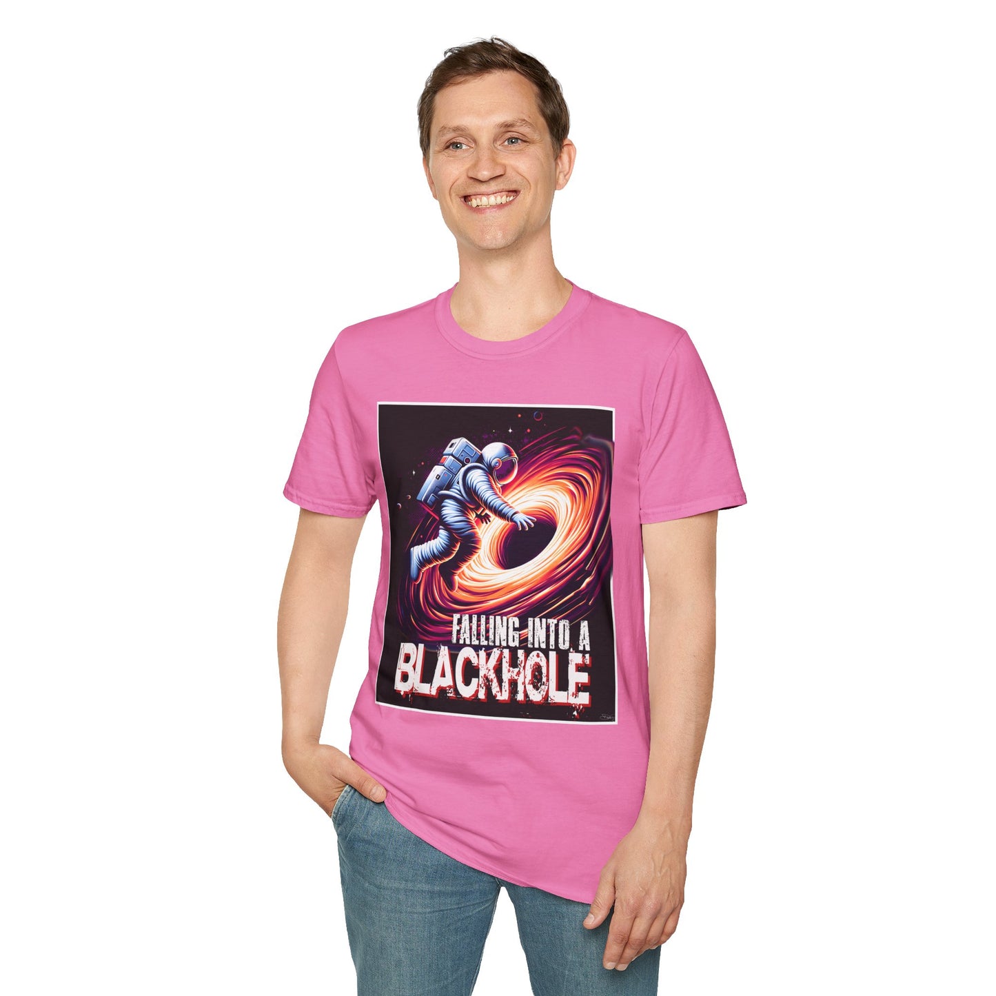 Falling Into a Blackhole Unisex Softstyle, T-Shirt, Space Lover Gift, Sci-Fi Tee, Astronomy Shirt, Creative Graphic T-Shirt, Gift Astronaut