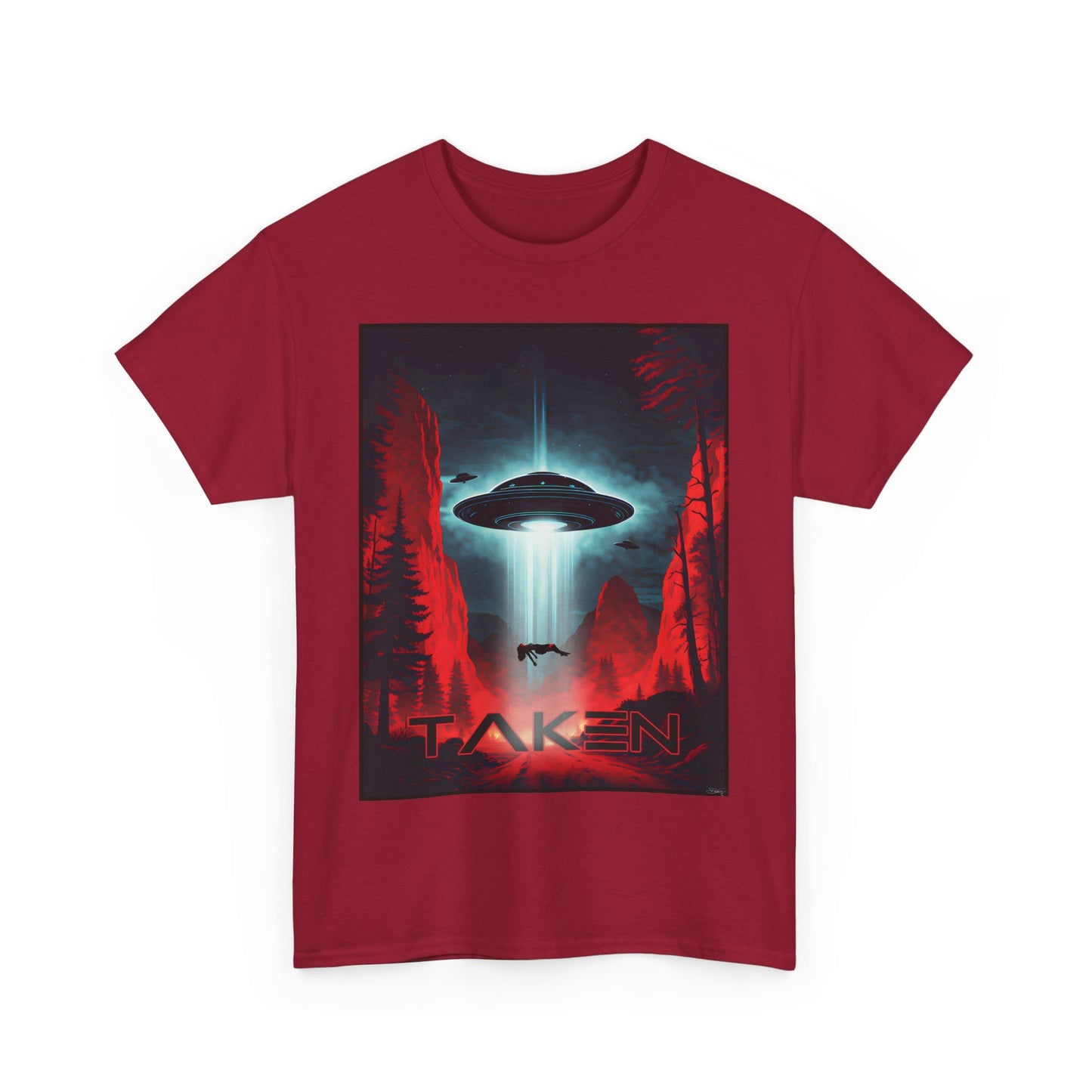 Taken, Unisex Heavy Cotton Tee, UFO inspired t-shirt, graphic design, art, png, t-shirts, tshirts, tee
