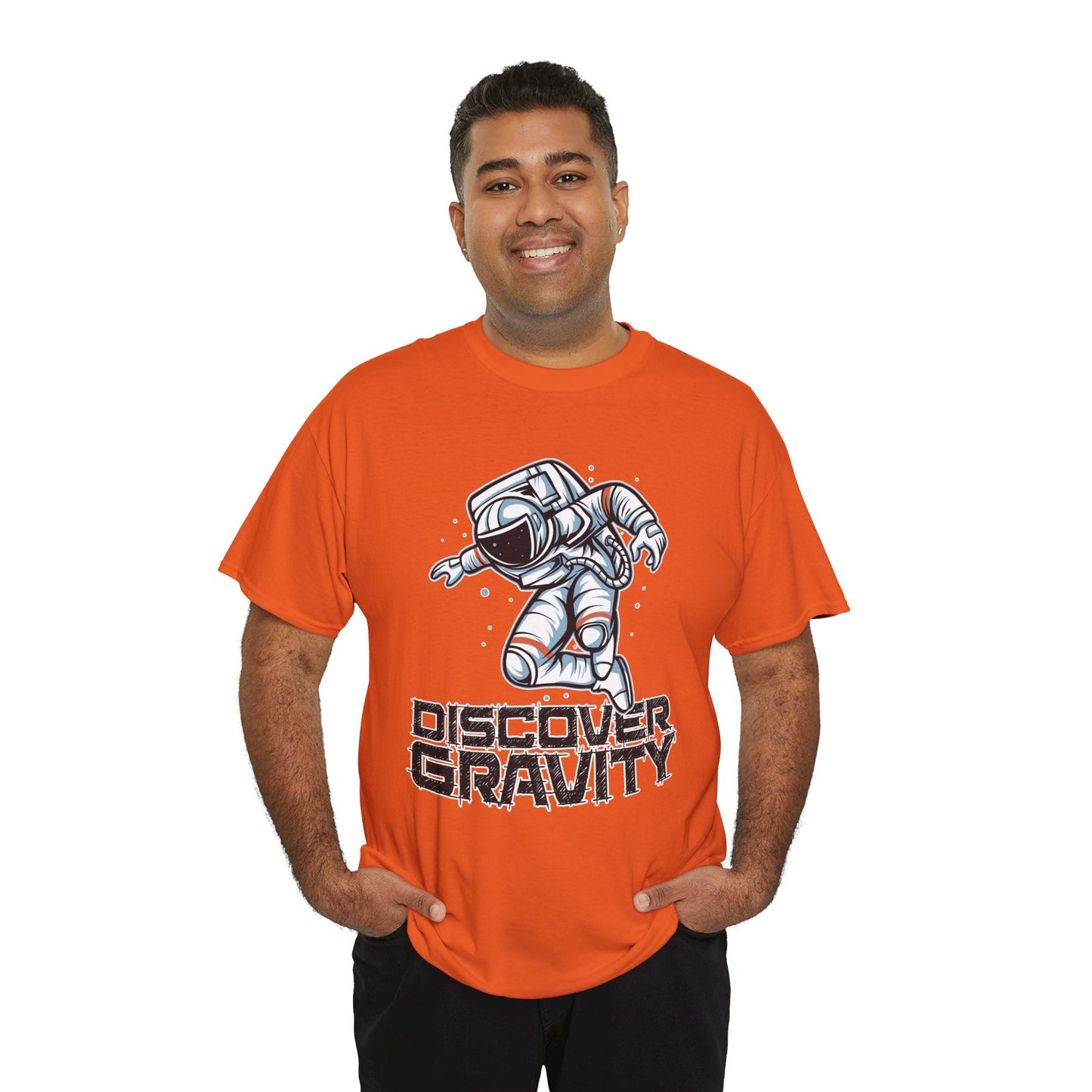 Discover Gravity. Unisex Heavy Cotton Tee - Fun Astronaut, Astronomy Graphic Tee - Unisex graphic design, png Express Delivery available