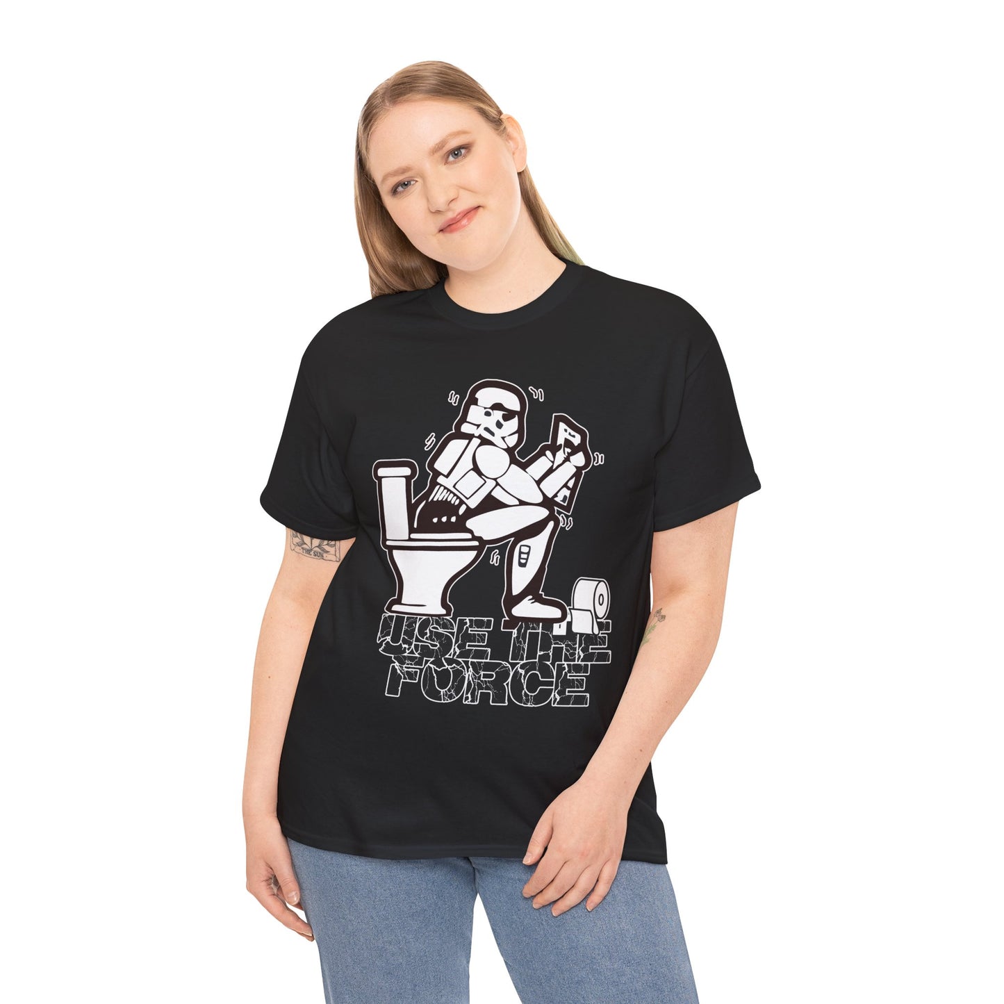 Use The Force, Unisex Heavy Cotton Tee, Star Wars, funny, restroom jokes, graphic design, png