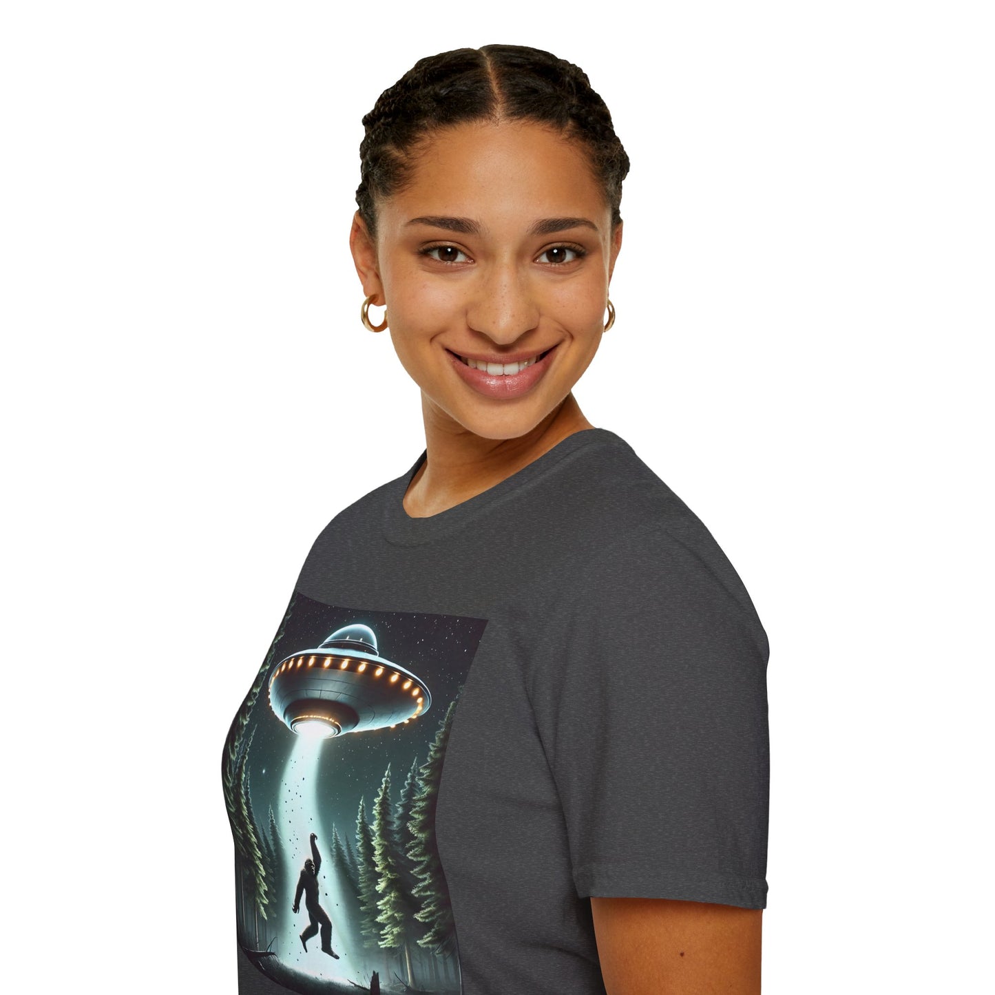 Funny UFO Abduction Unisex T-Shirt, Alien Theme Tee, Gift for Sci-Fi Lovers, Cool Graphic Shirt, Quirky Apparel, Unique Vintage Style
