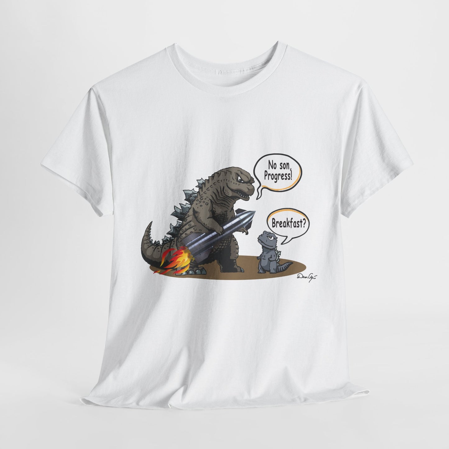 Godzilla, Son and SpaceX, Unisex Heavy Cotton Tee, print design, t-shirt, t-shirts, t-shirts, png, funny, cartoons, tee