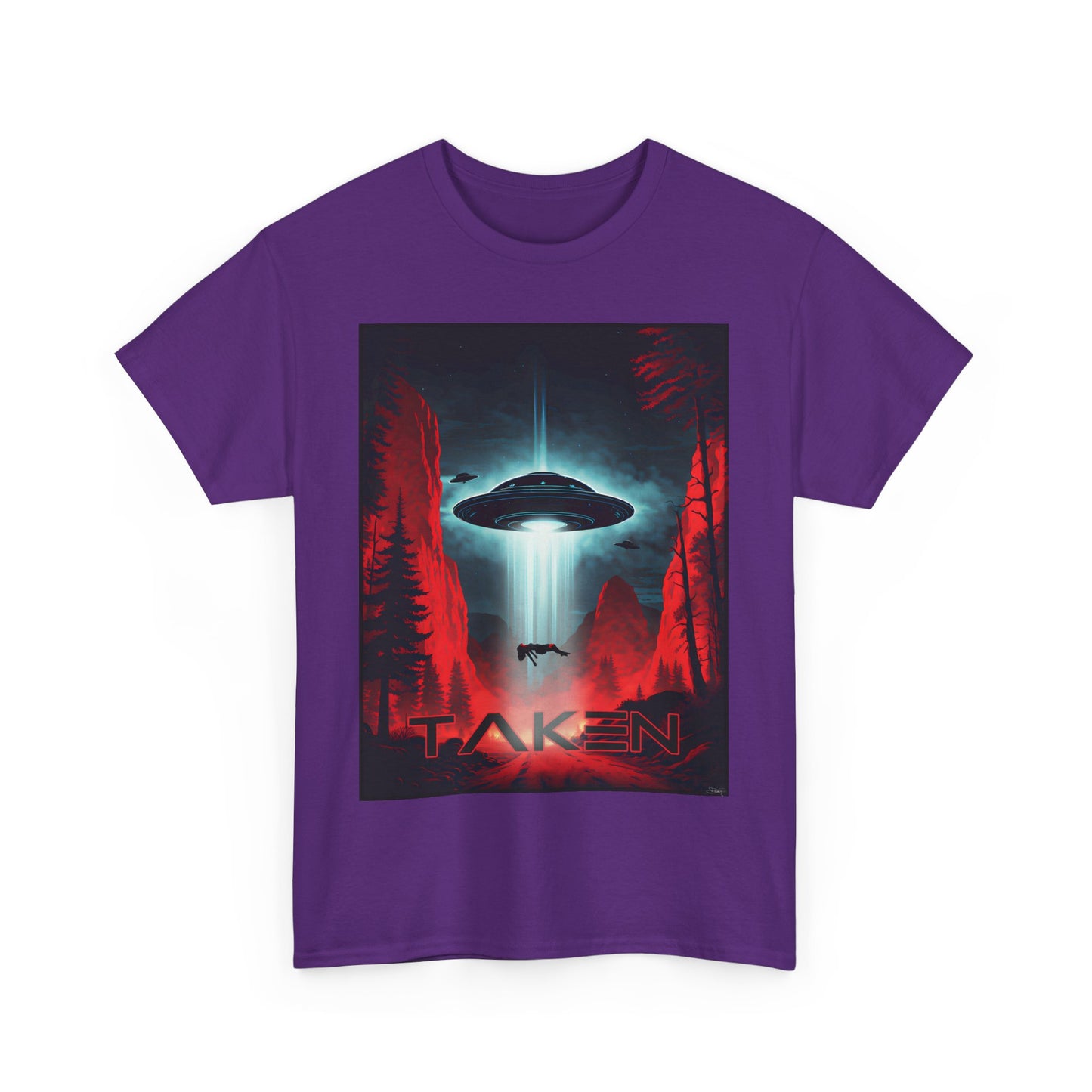Taken, Unisex Heavy Cotton Tee, UFO inspired t-shirt, graphic design, art, png, t-shirts, tshirts, tee