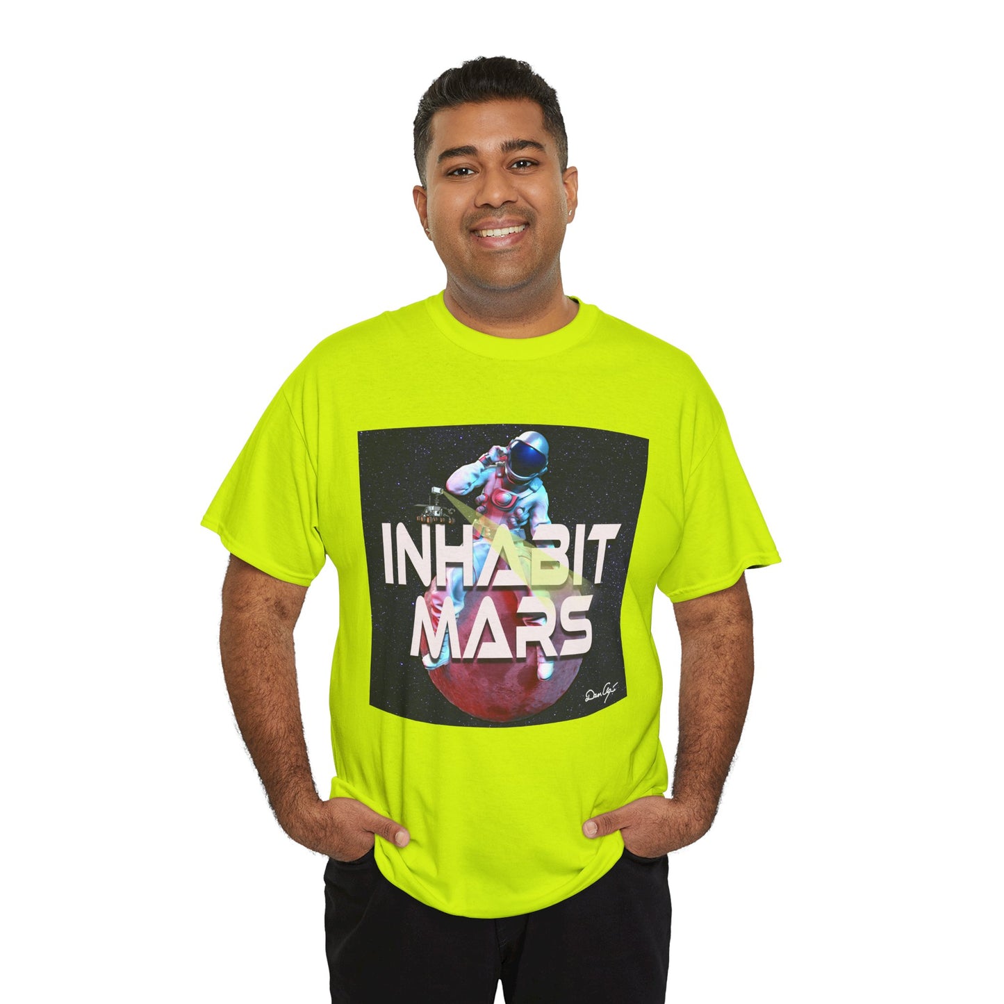 Inhabit Mars, Unisex Heavy Cotton Tee, Space, SpaceX, Universe, UFO, multiverse, graphic design, png, graphic design, t-shirts, tee