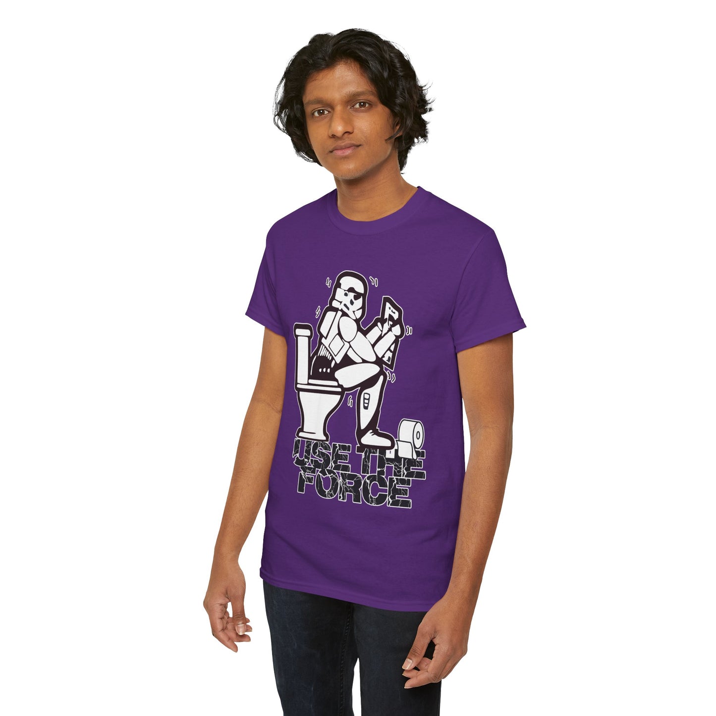 Use The Force, Unisex Heavy Cotton Tee, Star Wars, funny, restroom jokes, graphic design, png