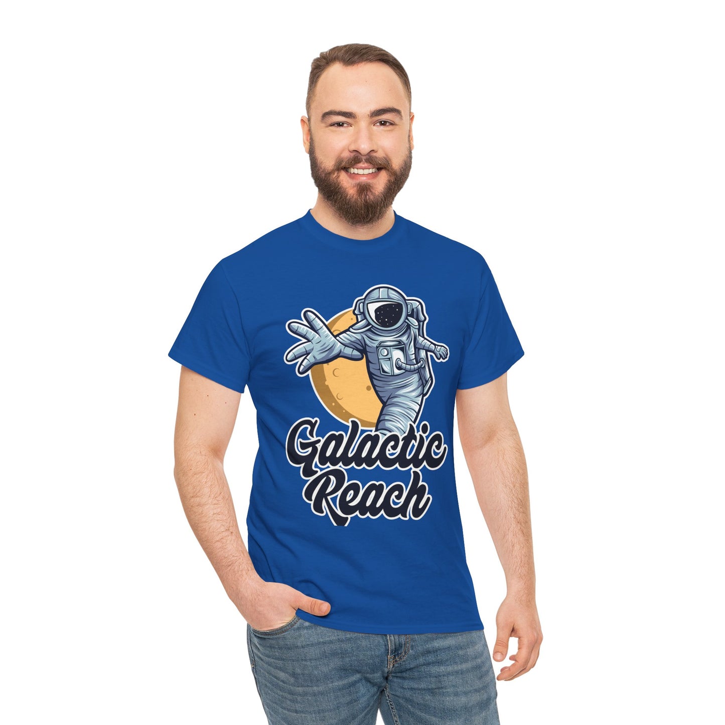 Galactic Reach, Astronaut, Unisex Heavy Cotton Tee, Express Delivery available, graphic design, png