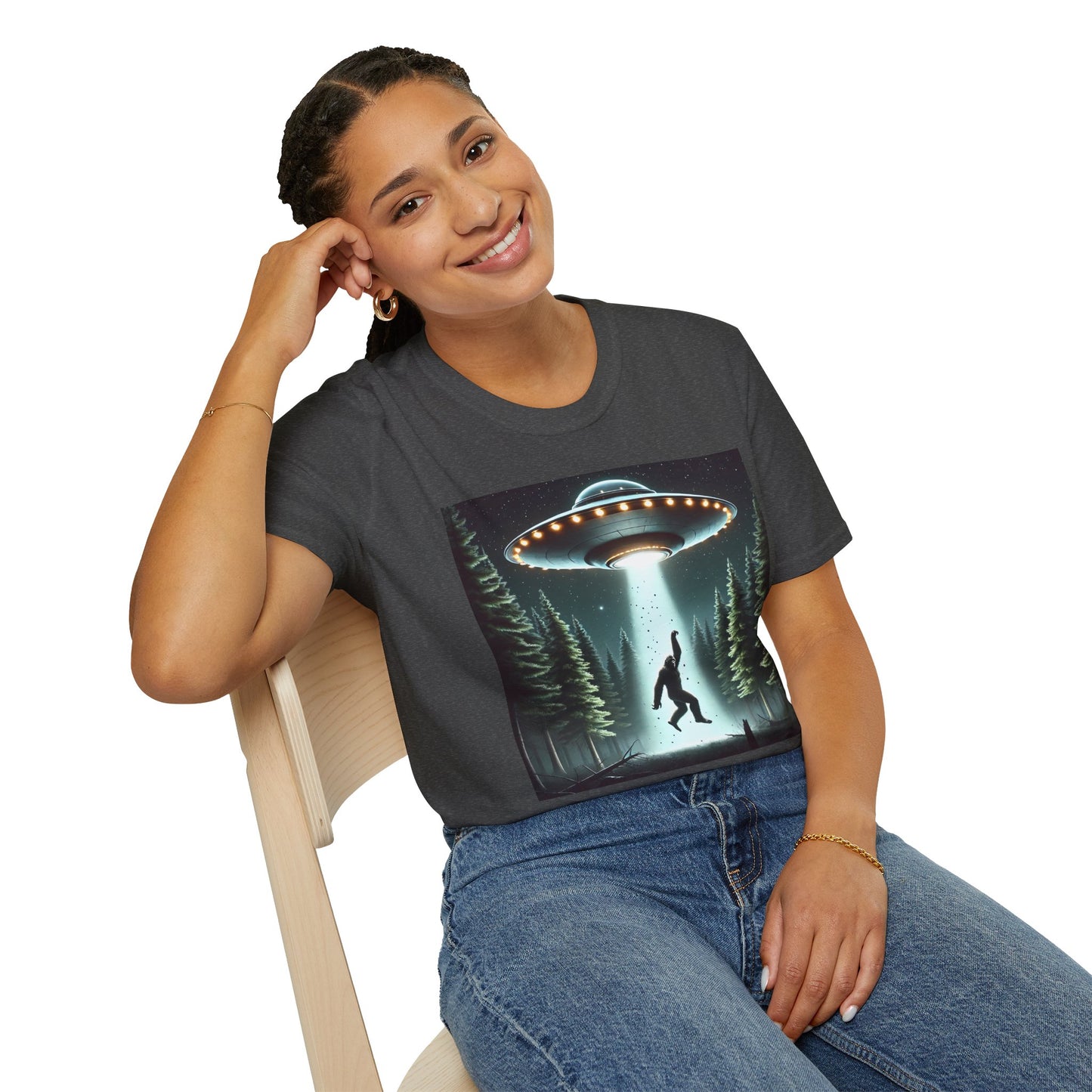Funny UFO Abduction Unisex T-Shirt, Alien Theme Tee, Gift for Sci-Fi Lovers, Cool Graphic Shirt, Quirky Apparel, Unique Vintage Style