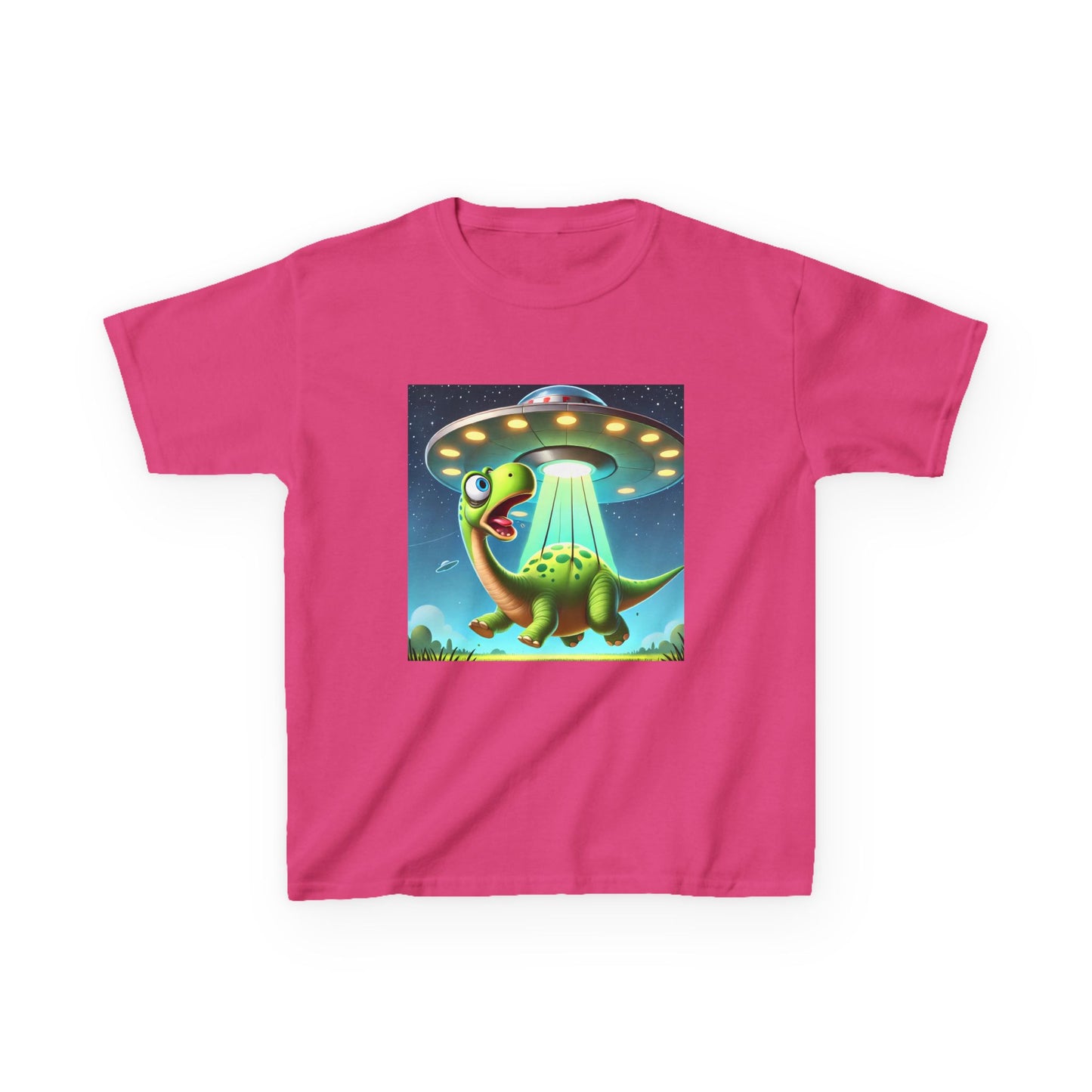 Dinosaur UFO Kids Tee, Fun Graphic Shirt for Boys and Girls, Perfect for Birthdays, Parties, Casual Wear, Gifts, tshirt, t-shirt