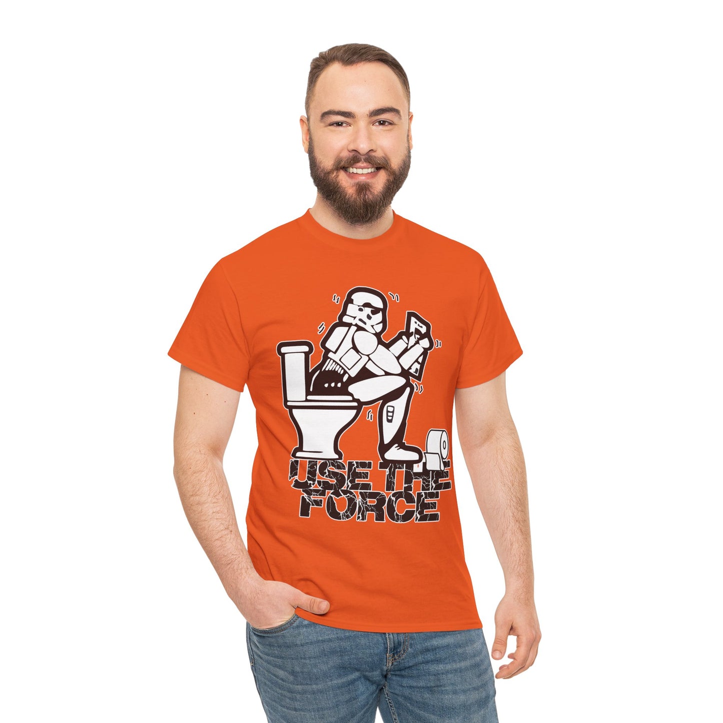 Use The Force, Unisex Heavy Cotton Tee, Star Wars, funny, restroom jokes, graphic design, png