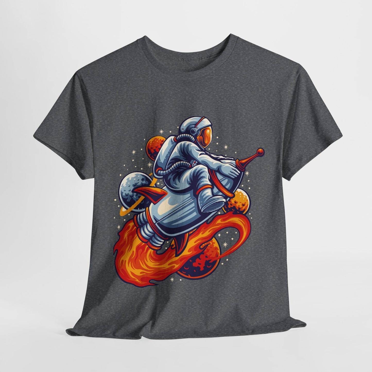 Retro Space Explorer Unisex Heavy Cotton Tee, graphic designed, tees, t-shirt, t-shirts, png