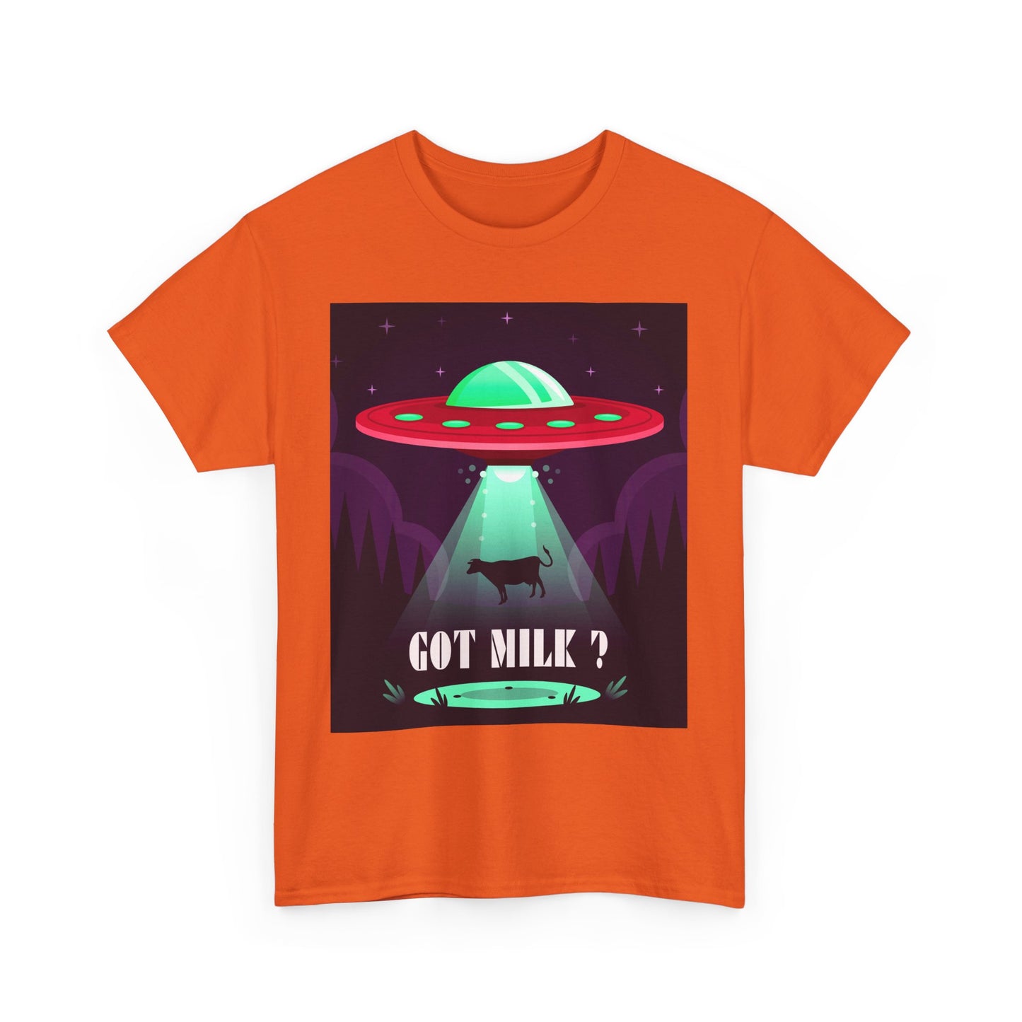 Got Milk? Unisex Heavy Cotton Tee, UFO abduction, comedy, funny, t-shirt, t-shirt, graphic design, tee, png